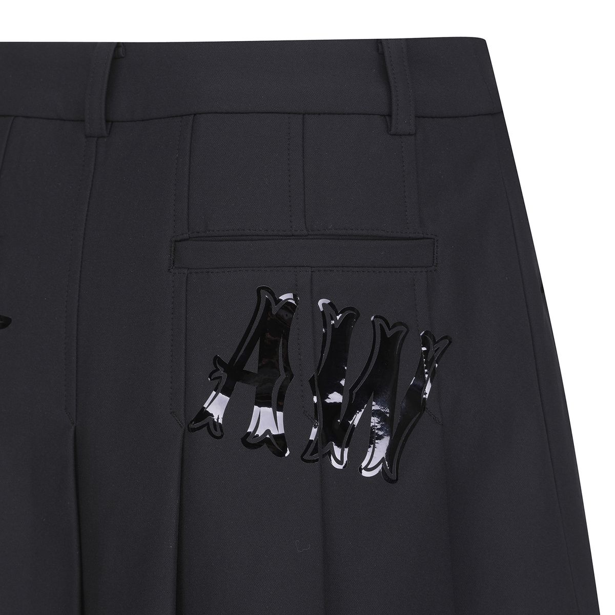 어뉴골프(ANEW GOLF) W DTP FRONT LOGO PLEATS SQ_BK