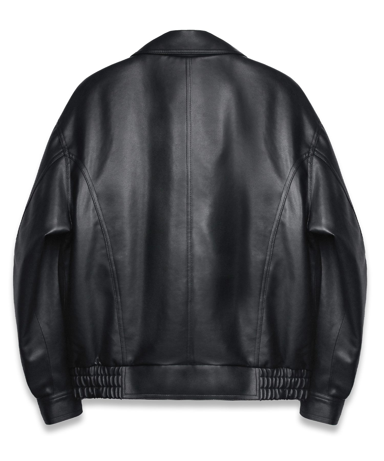 MUSINSA | DOFFJASON Washed Leather Curved Bomber Jacket