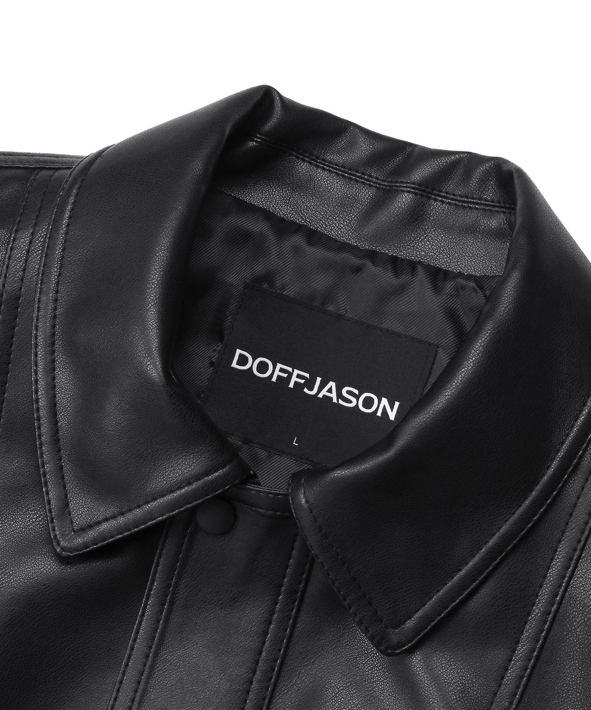 도프제이슨(DOFFJASON) 비건레더 커브드 보머 자켓
