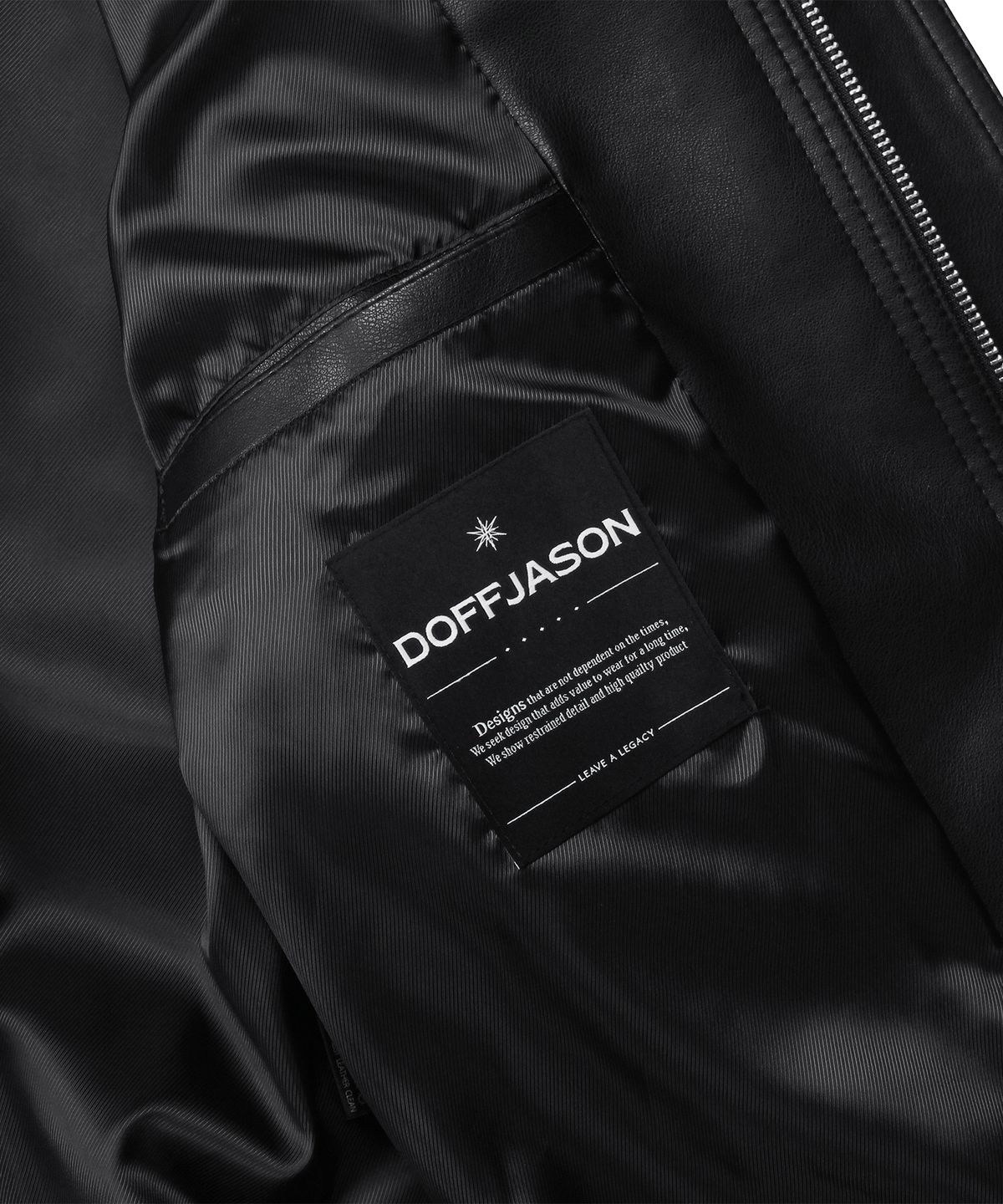 도프제이슨(DOFFJASON) 비건레더 커브드 보머 자켓