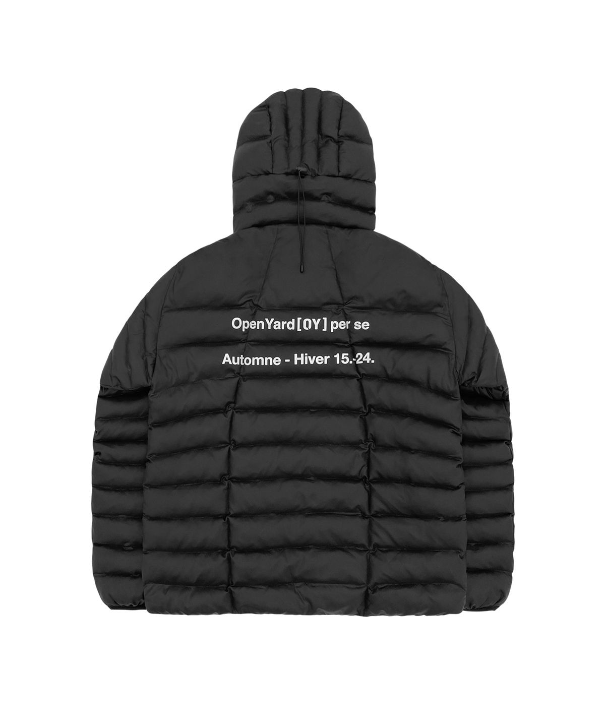 오픈야드(오와이)(OPENYARD(OY)) CURVED ZIPPER LIGHTWEIGHT PUFFER JACKET - BLACK
