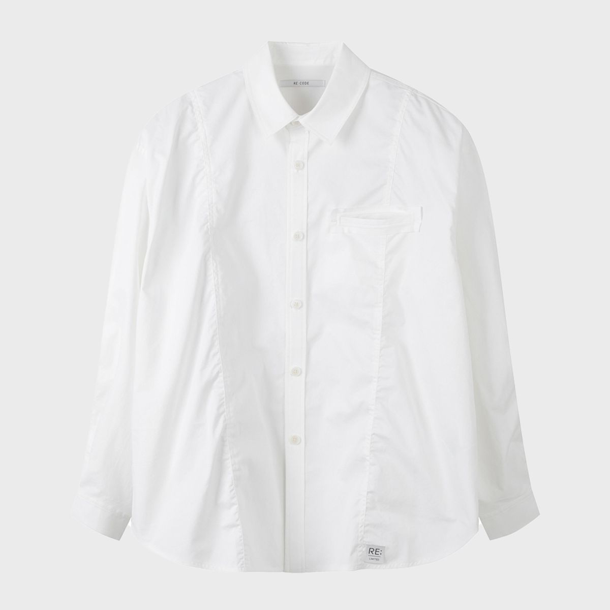래코드(RECODE) Puckering Oversized Shirt_RKSAA23603WHX
