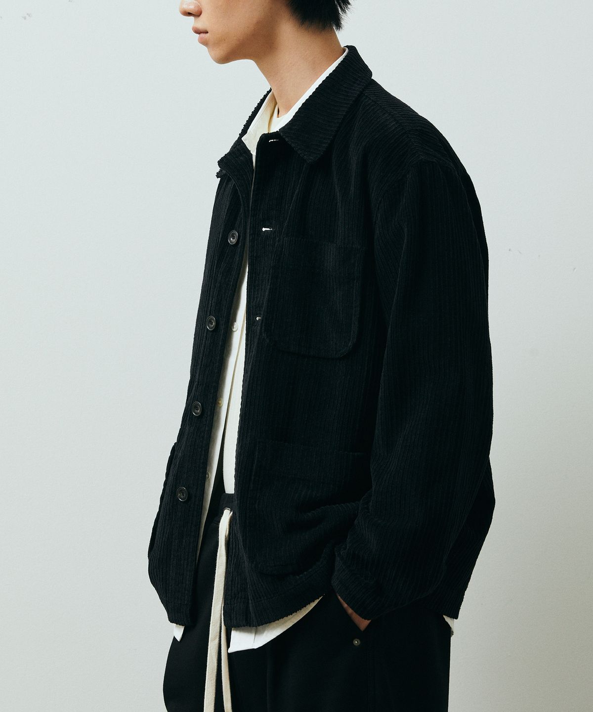 퍼블릭피겨(PUBLICFIGURE) 피그 다잉 코듀로이 쵸어 자켓_블랙