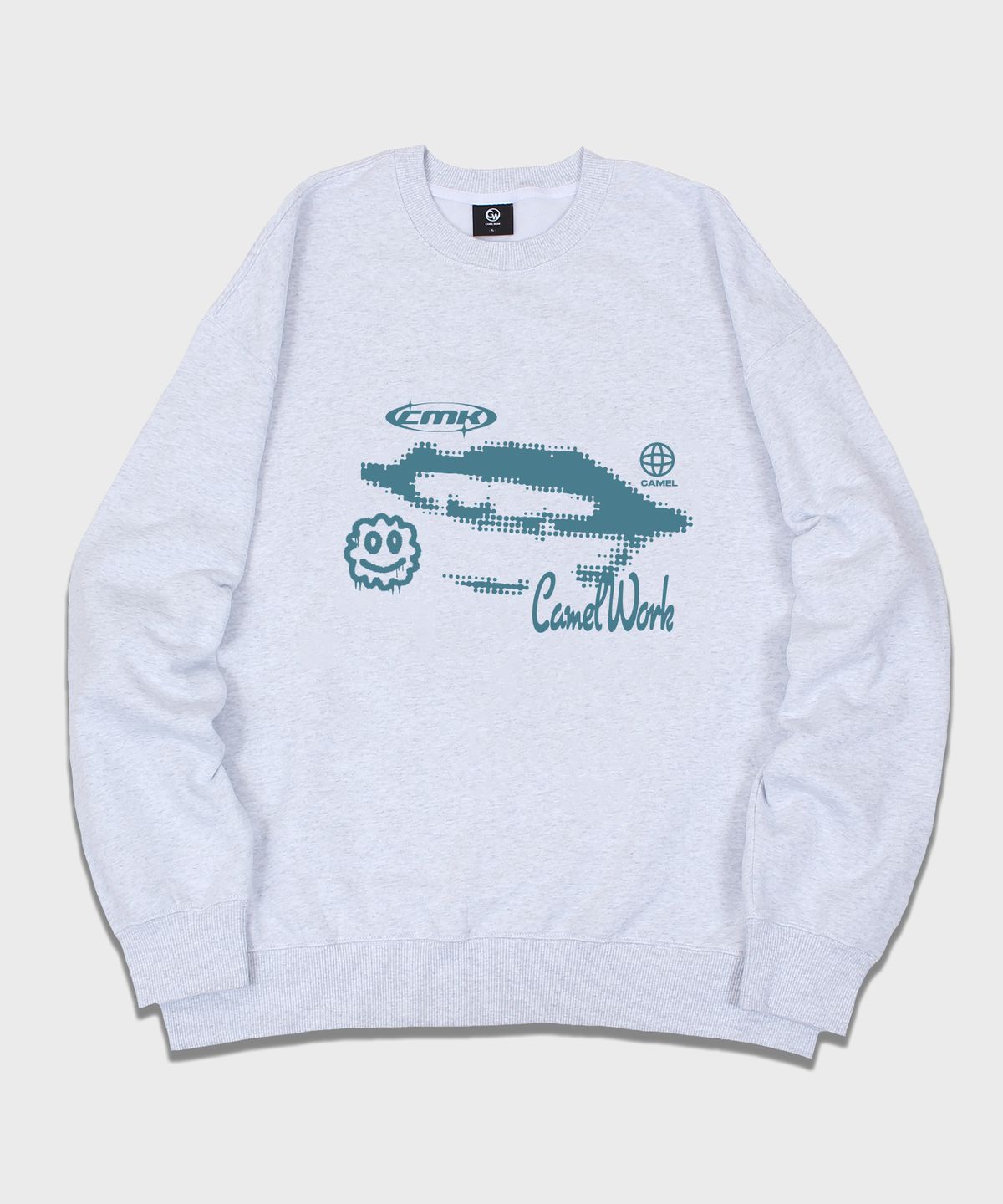카멜워크(CAMEL WORK) 스프레이 이모지 스웨트셔츠(애쉬그레이)