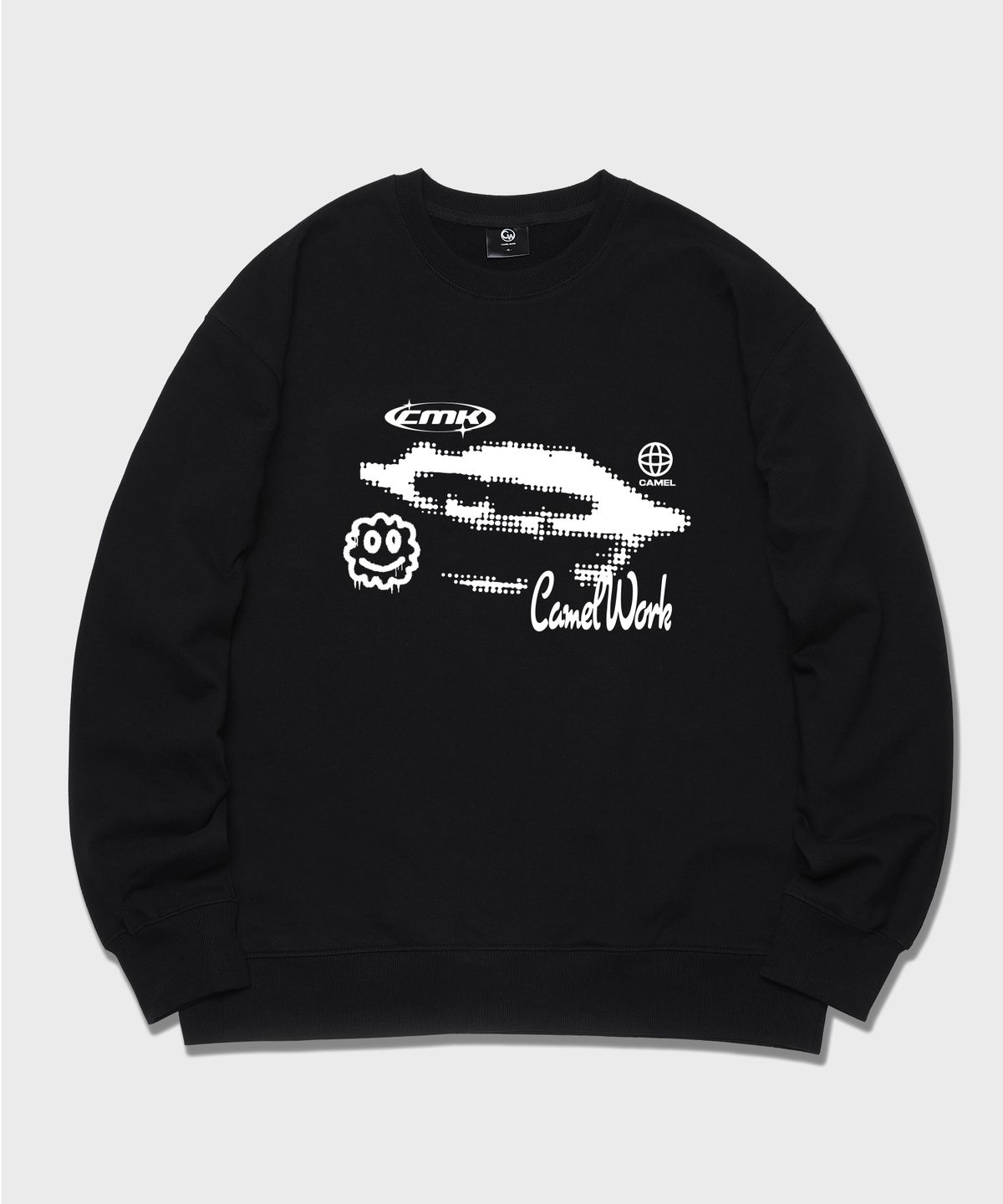 카멜워크(CAMEL WORK) 스프레이 이모지 스웨트셔츠(블랙)
