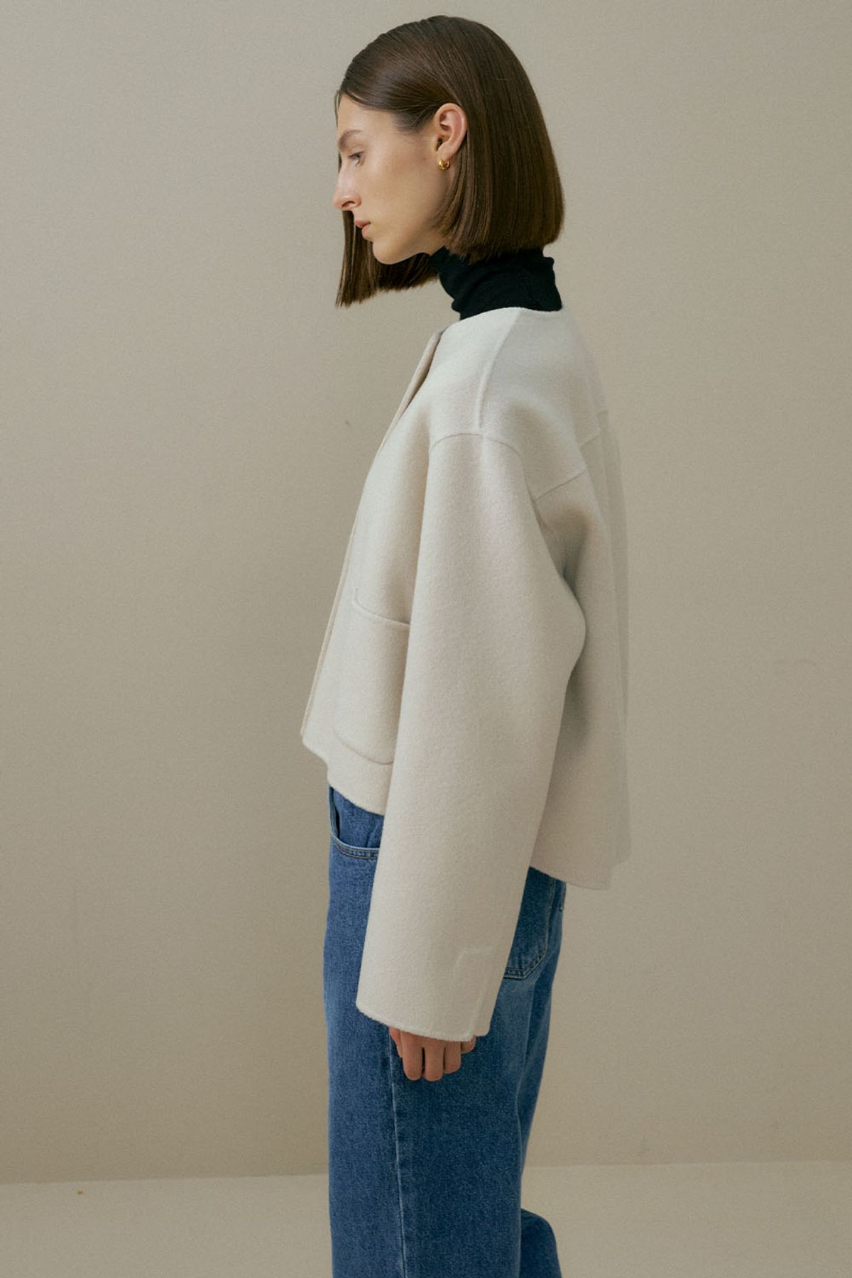 더페니(THE PENNY) HANDMADE ROUND SHORT COAT