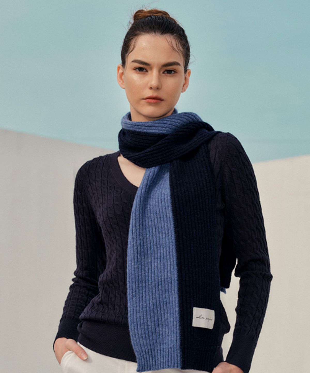 화이트프로젝트(WHITE PROJECT) [기프트박스]_3COLOR_MINOS LAMBS WOOL 100 MUFFLER_남녀공용