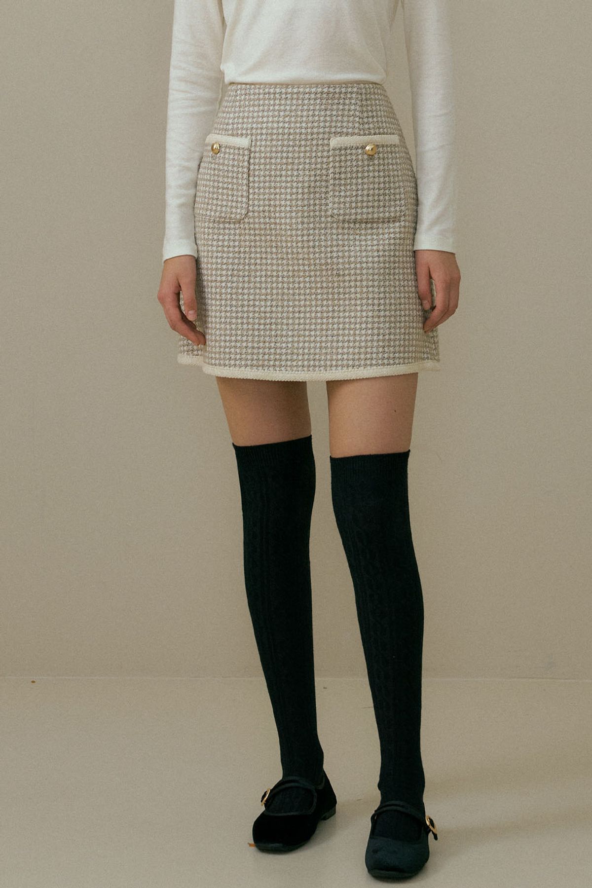 더페니(THE PENNY) HOUND LINE TWEED SKIRT