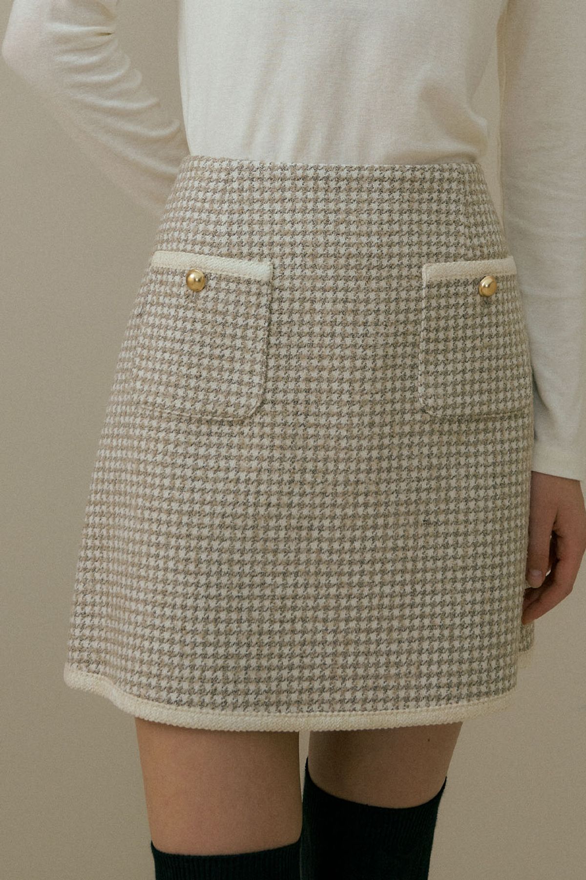 더페니(THE PENNY) HOUND LINE TWEED SKIRT