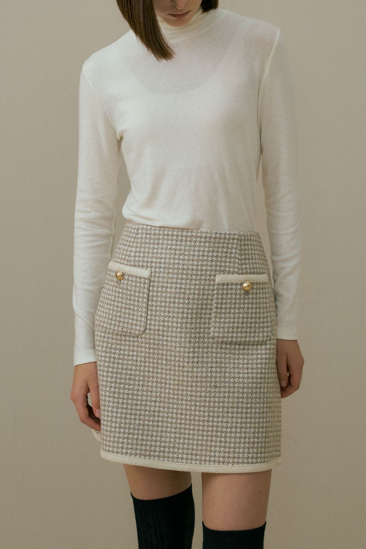 더페니(THE PENNY) HOUND LINE TWEED SKIRT
