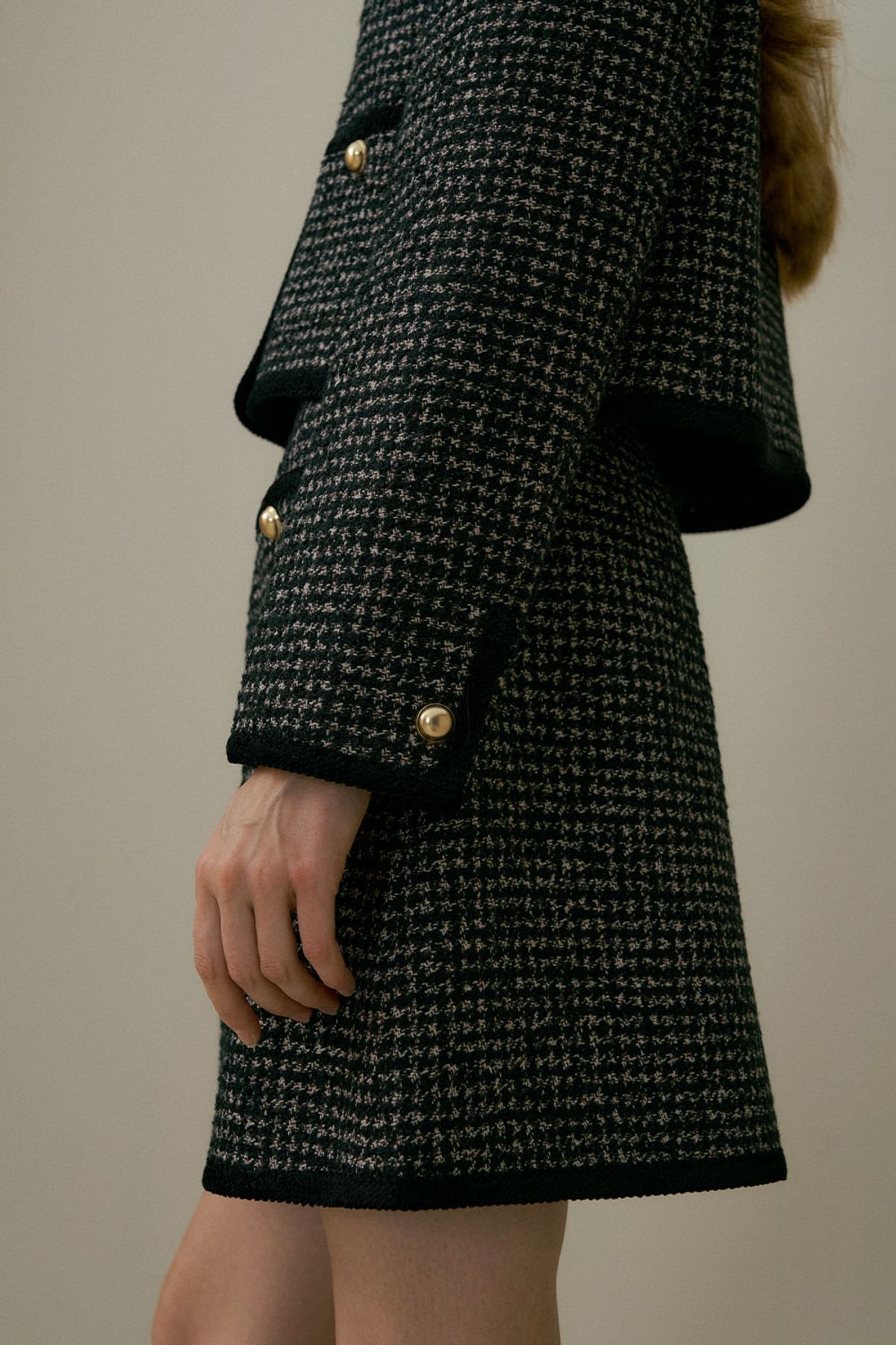 더페니(THE PENNY) HOUND LINE TWEED SKIRT