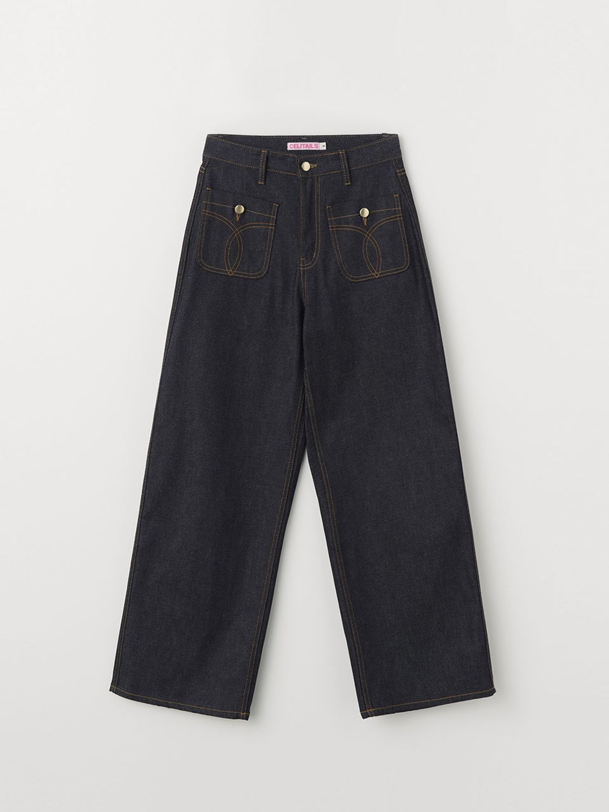 셀리테일즈(CELITAILS) POCKET WIDE RAW DENIM PANTS_DARK INDIGO