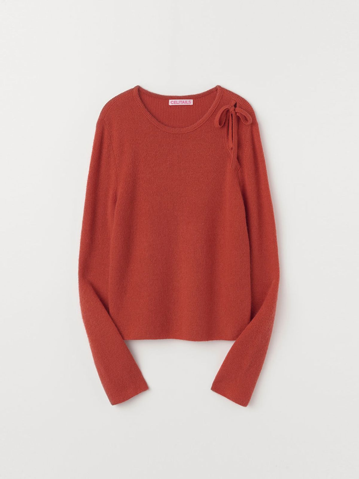 셀리테일즈(CELITAILS) RIBBON CUT OUT KNIT_RED