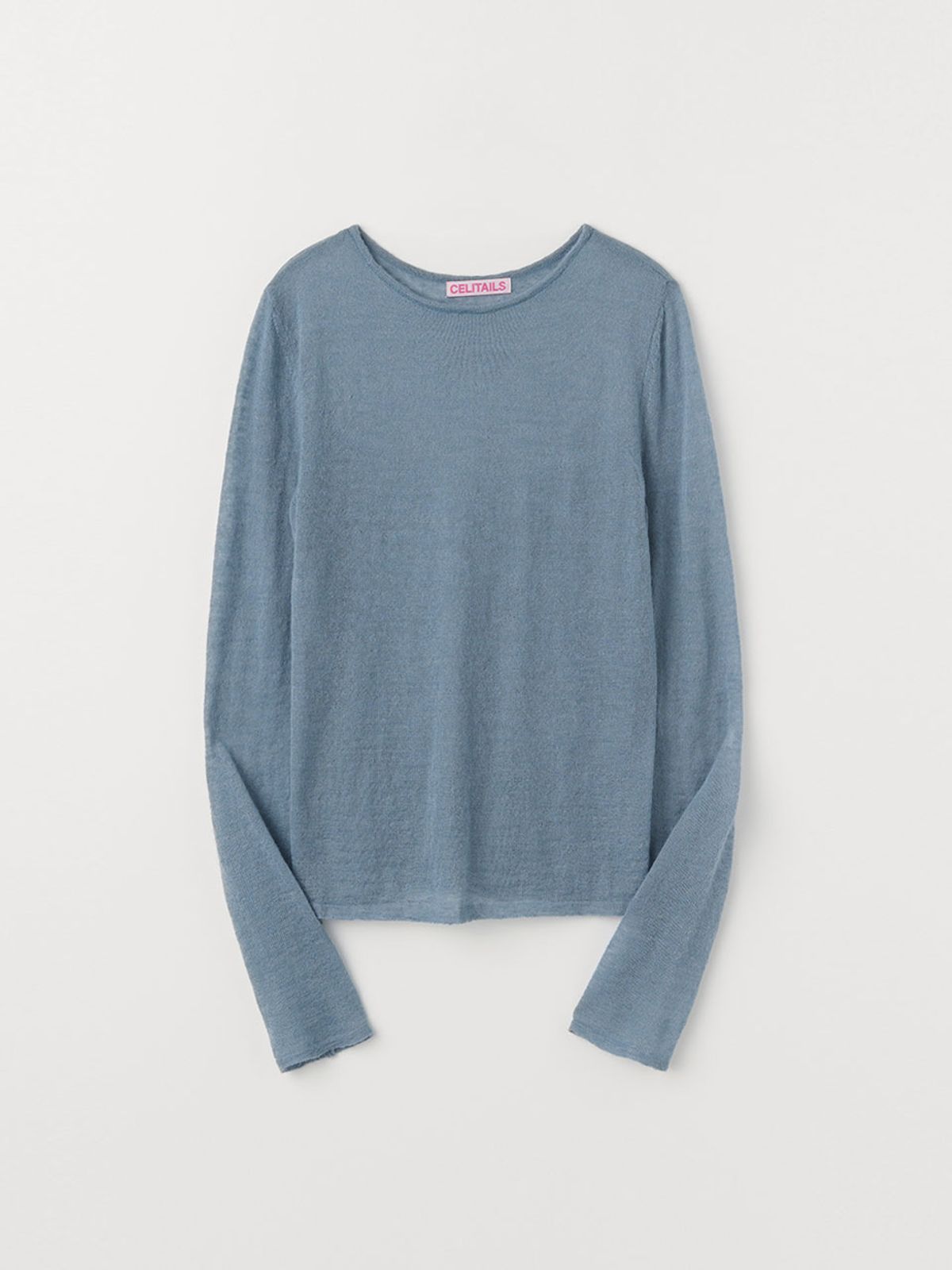 셀리테일즈(CELITAILS) SHEER KNIT TOP_BLUE