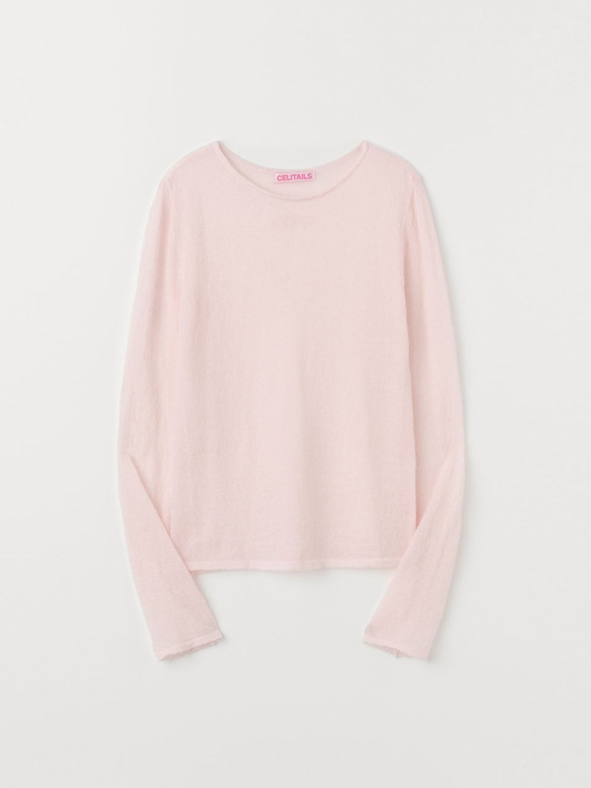 셀리테일즈(CELITAILS) SHEER KNIT TOP_LIGHT PINK