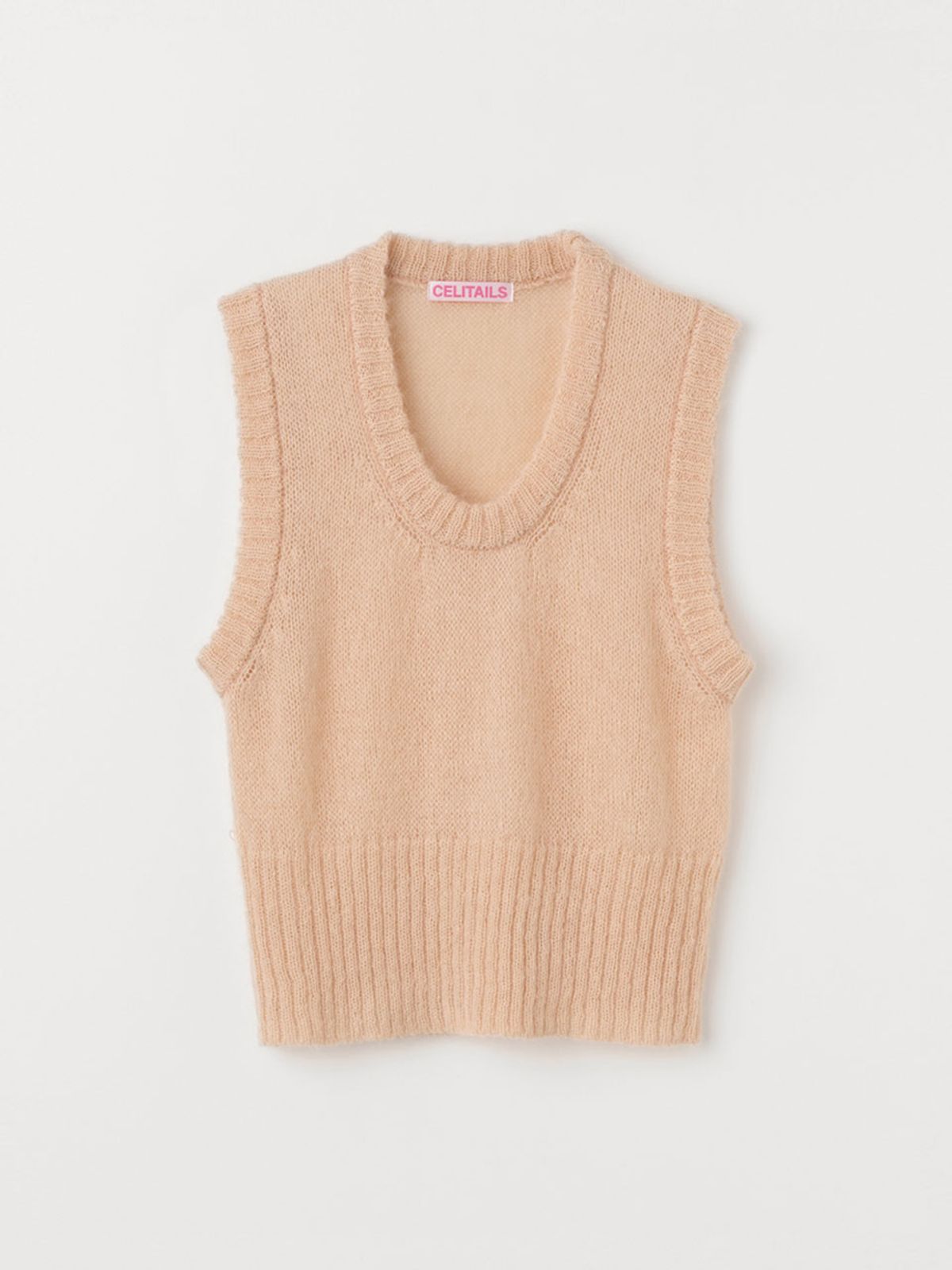 셀리테일즈(CELITAILS) MOHAIR KNIT VEST_SALMON