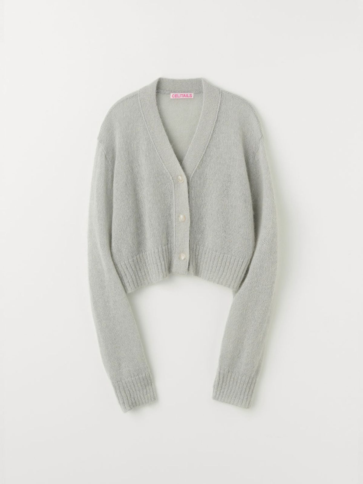 셀리테일즈(CELITAILS) MOHAIR CROP CARDIGAN_GREY