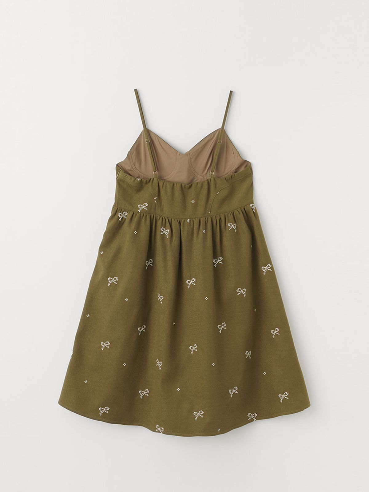 셀리테일즈(CELITAILS) RIBBON EMBROIDERED BUSTIER DRESS_OLIVE