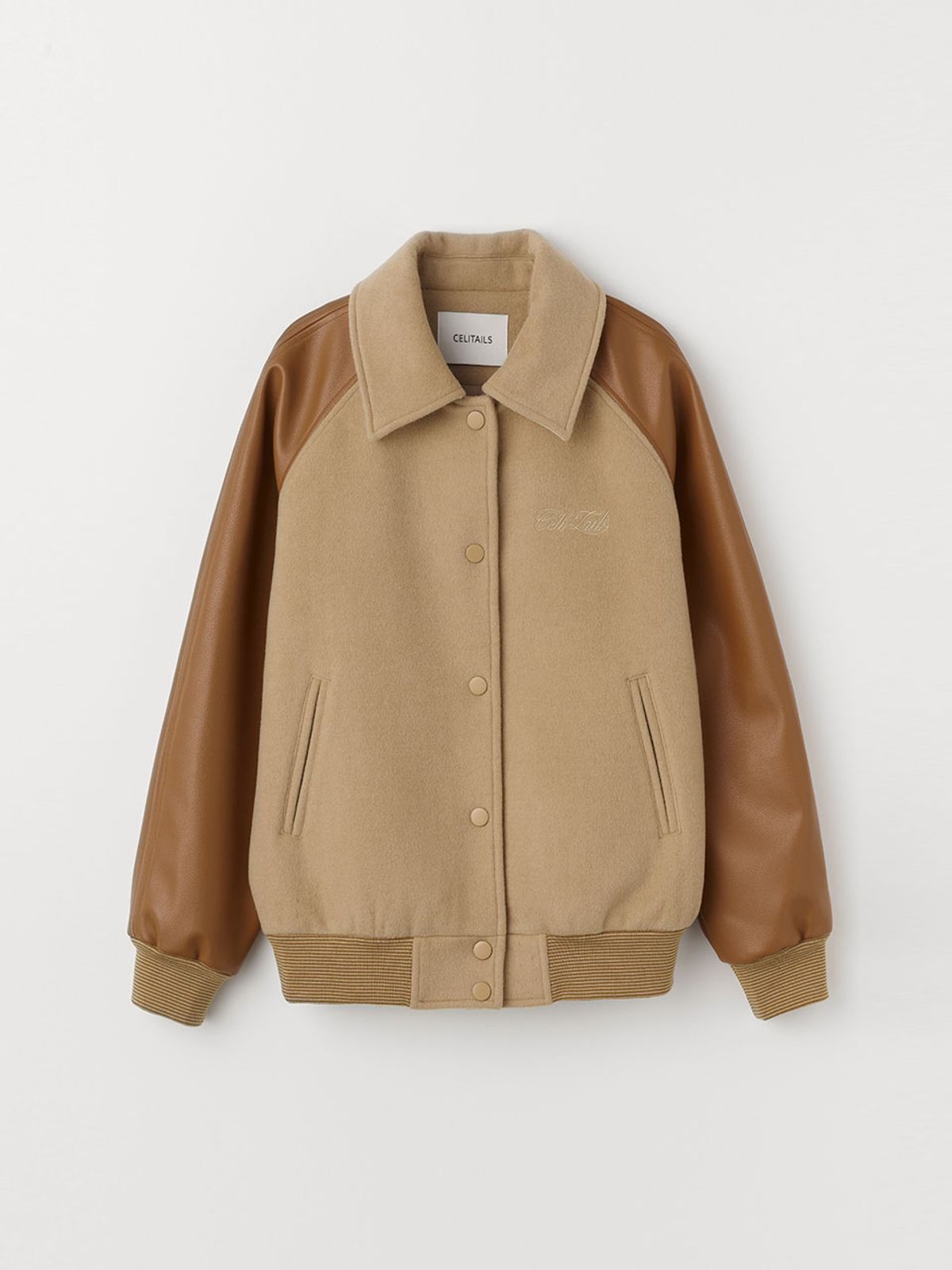 셀리테일즈(CELITAILS) WOOL VARSITY JACKET_CAMEL