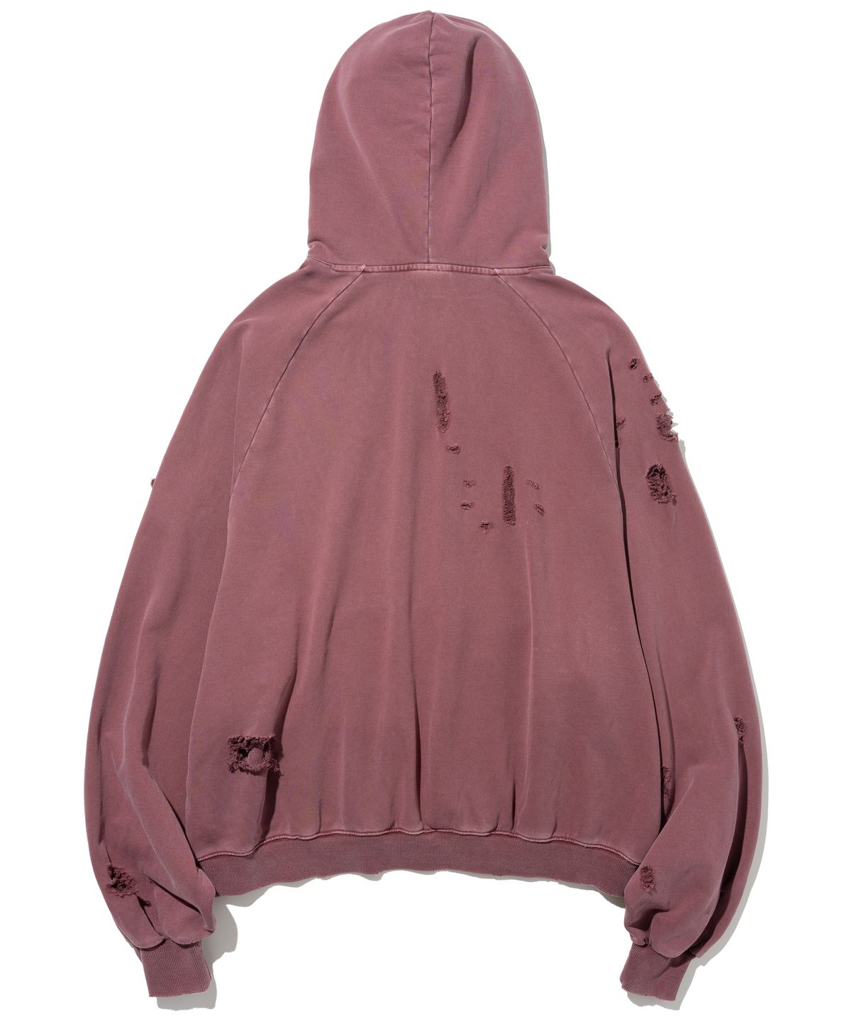 낫포너드(NOT4NERD) Destroyed Pigment Goat Pullover Hood - Red