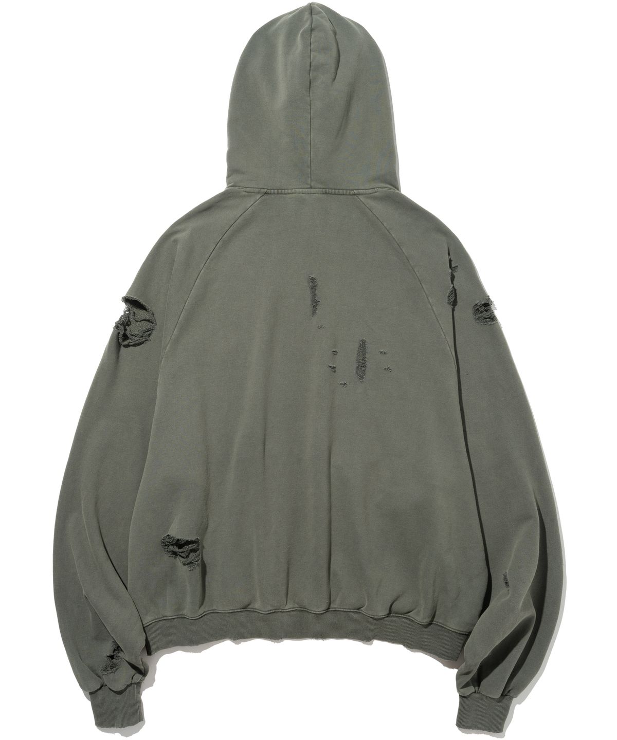낫포너드(NOT4NERD) Destroyed Pigment Goat Pullover Hood - Khaki