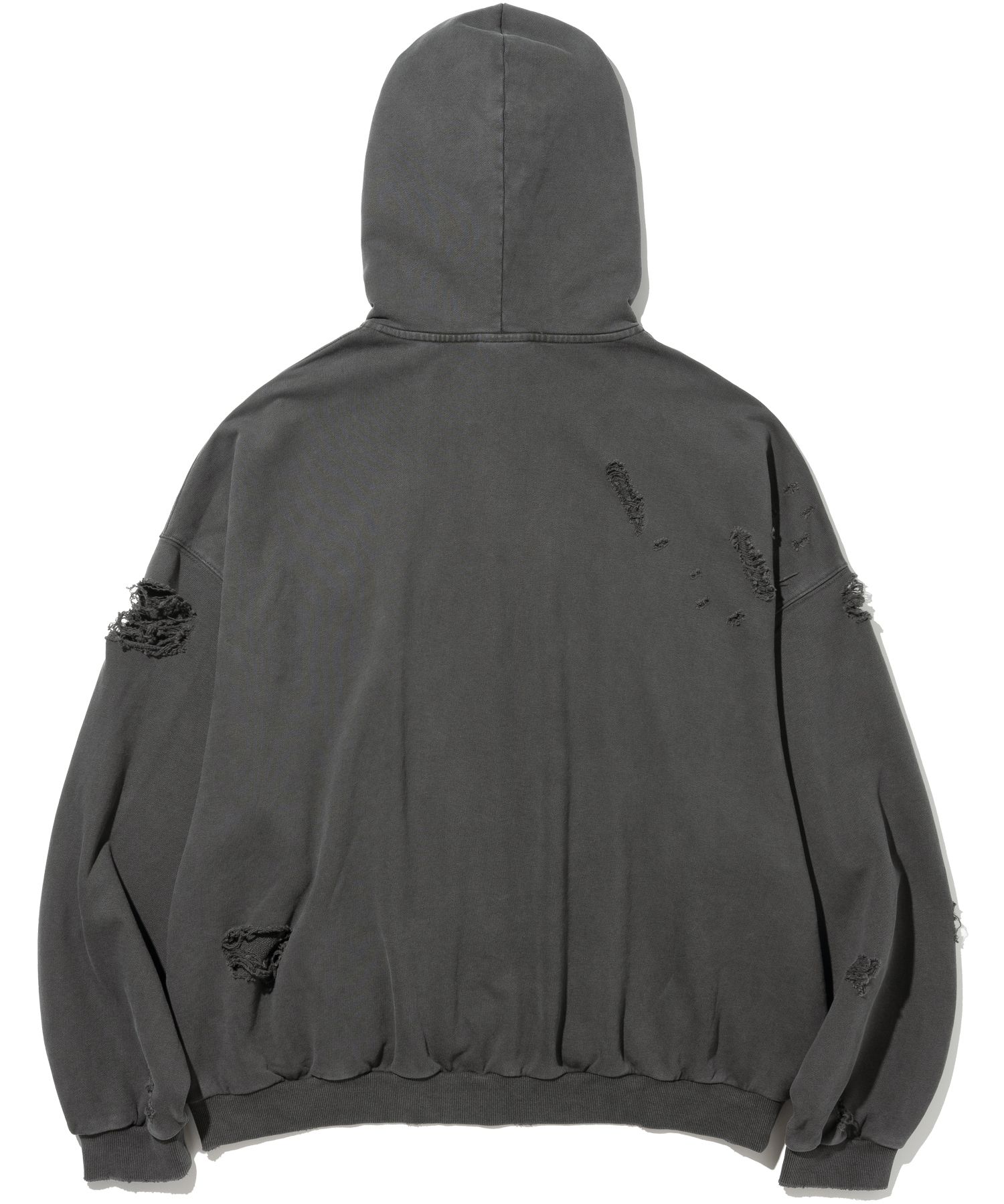 MUSINSA | NOT4NERD Destroyed N4ND Wild Logo Pigment Hood Zip