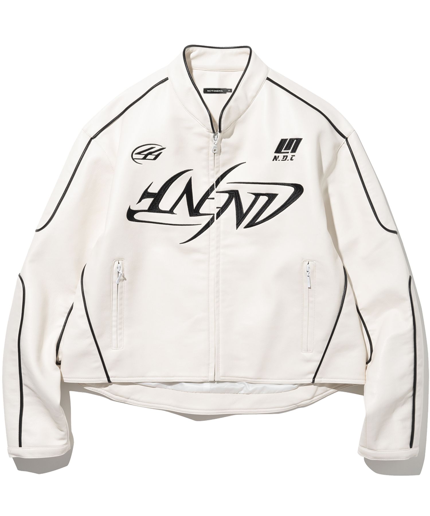 ★大人気★NOT4NERD★Leather ver. Tribal Logo Racing Jacket MUSINSA | NOT4NERD Leather ver. Tribal Logo Racing Jacket