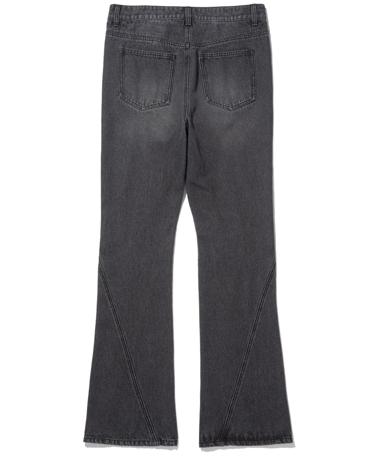 낫포너드(NOT4NERD) Curved Dirty Wash Bootscut Denim Pants - Black