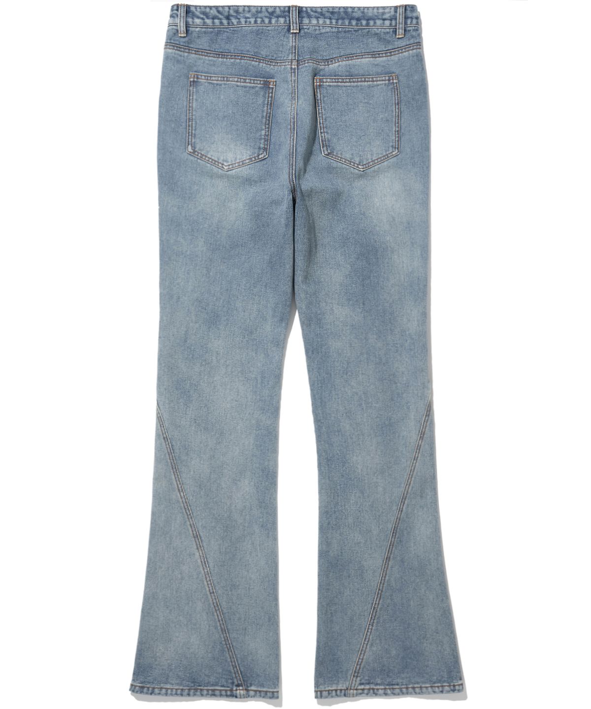 낫포너드(NOT4NERD) Curved Dirty Wash Bootscut Denim Pants - Deep Blue