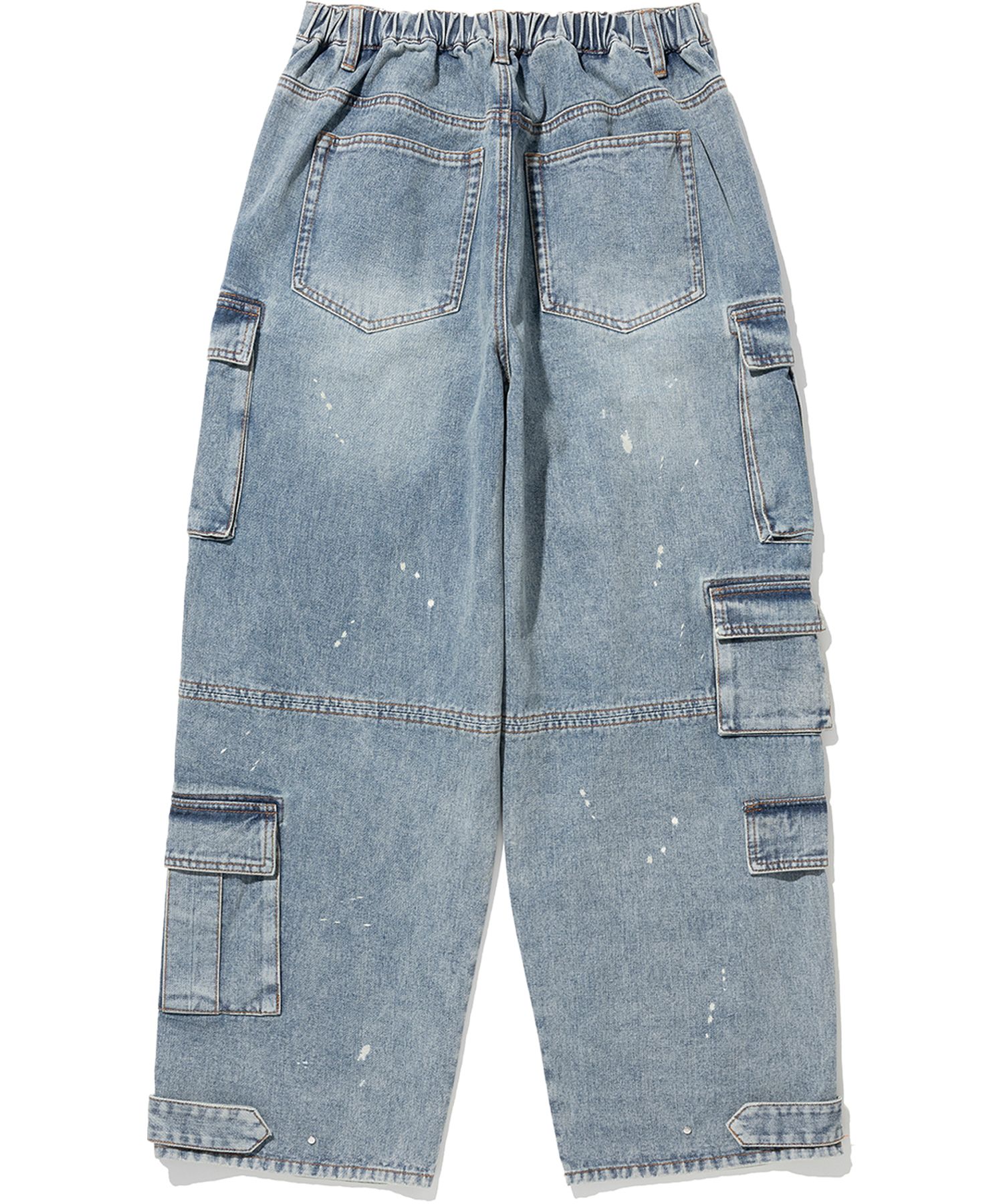MUSINSA公式 | NOT4NERD Dirty Wash Multi Cargo Denim Pants - Deep Blue