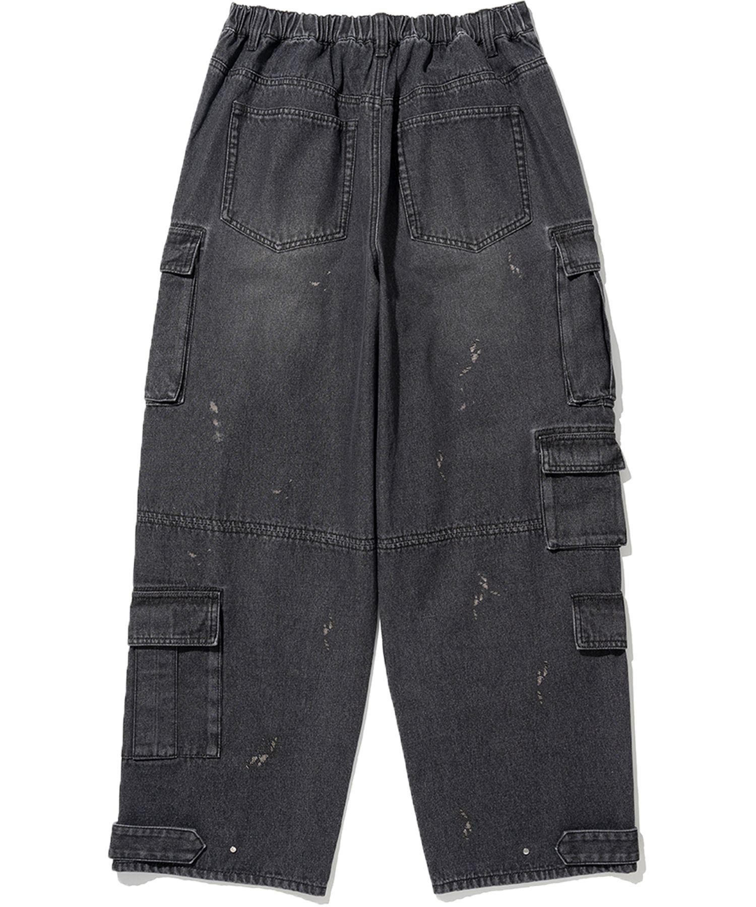 NOT4NERD ■ Dirty Wash Multi Cargo Denim Pants MUSINSA | NOT4NERD Dirty Wash Multi Cargo Denim Pants - Black