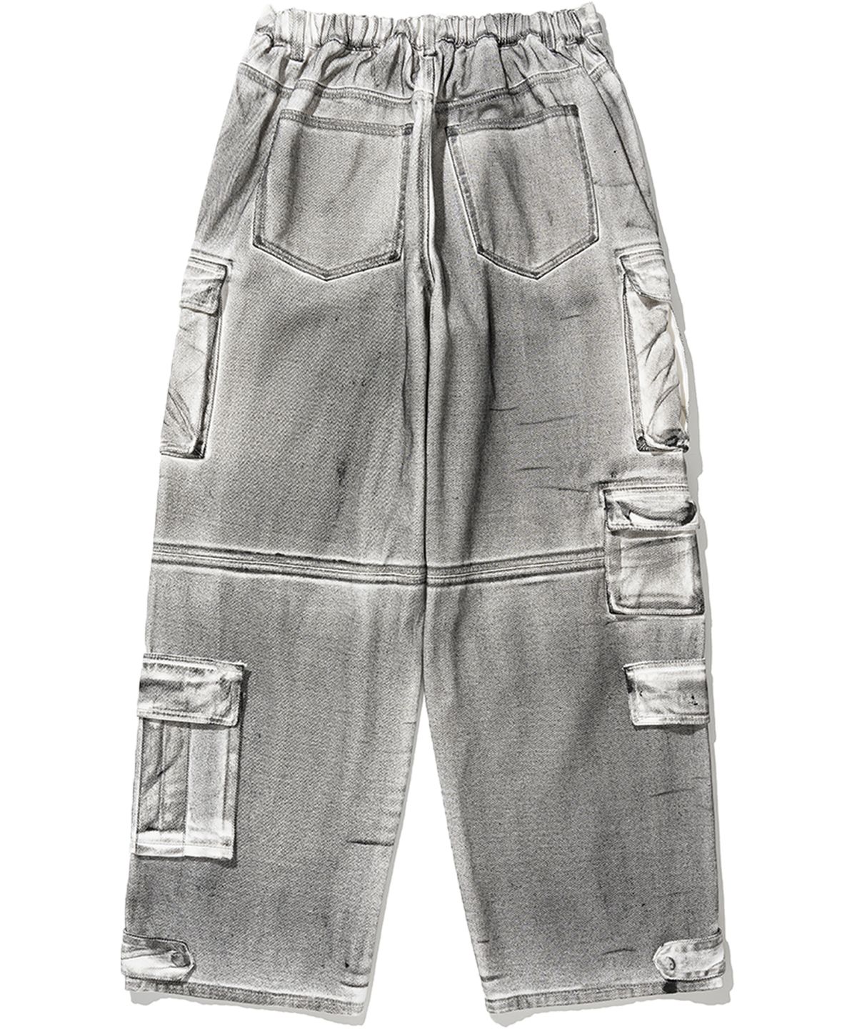 낫포너드(NOT4NERD) Dirty Wash Multi Cargo Denim Pants - White