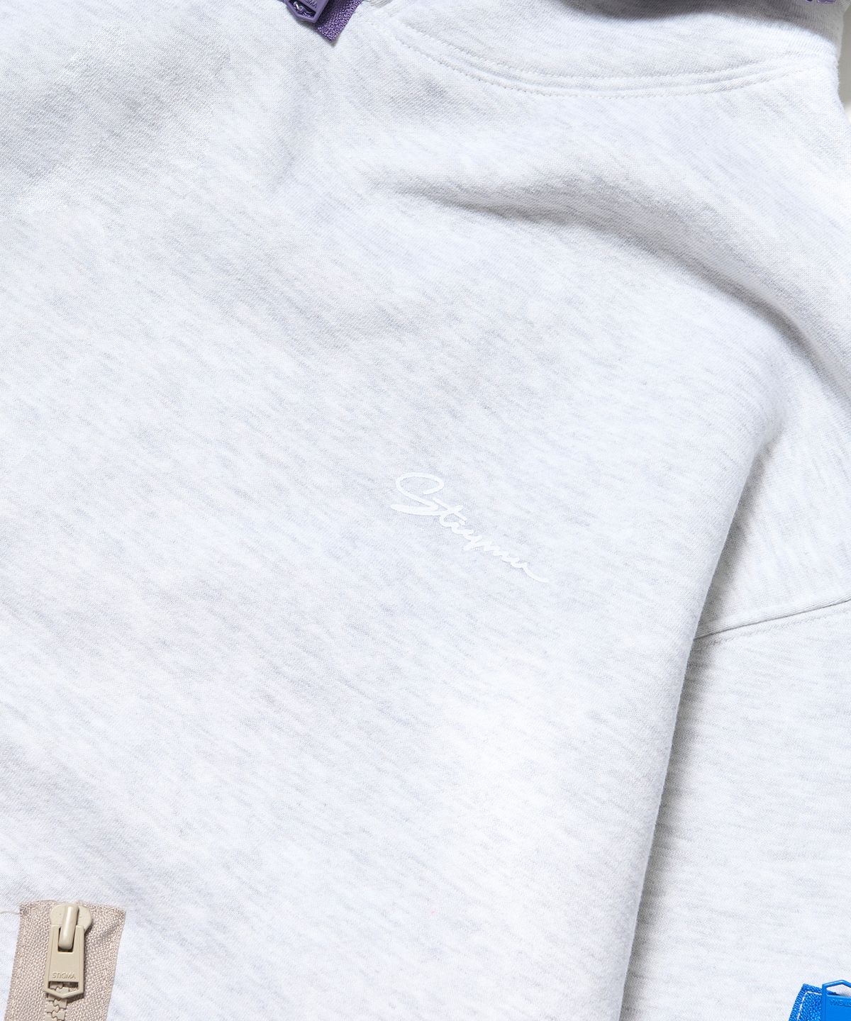 스티그마(STIGMA) ZIPPER OVERSIZED HOODIE WHITE MELANGE