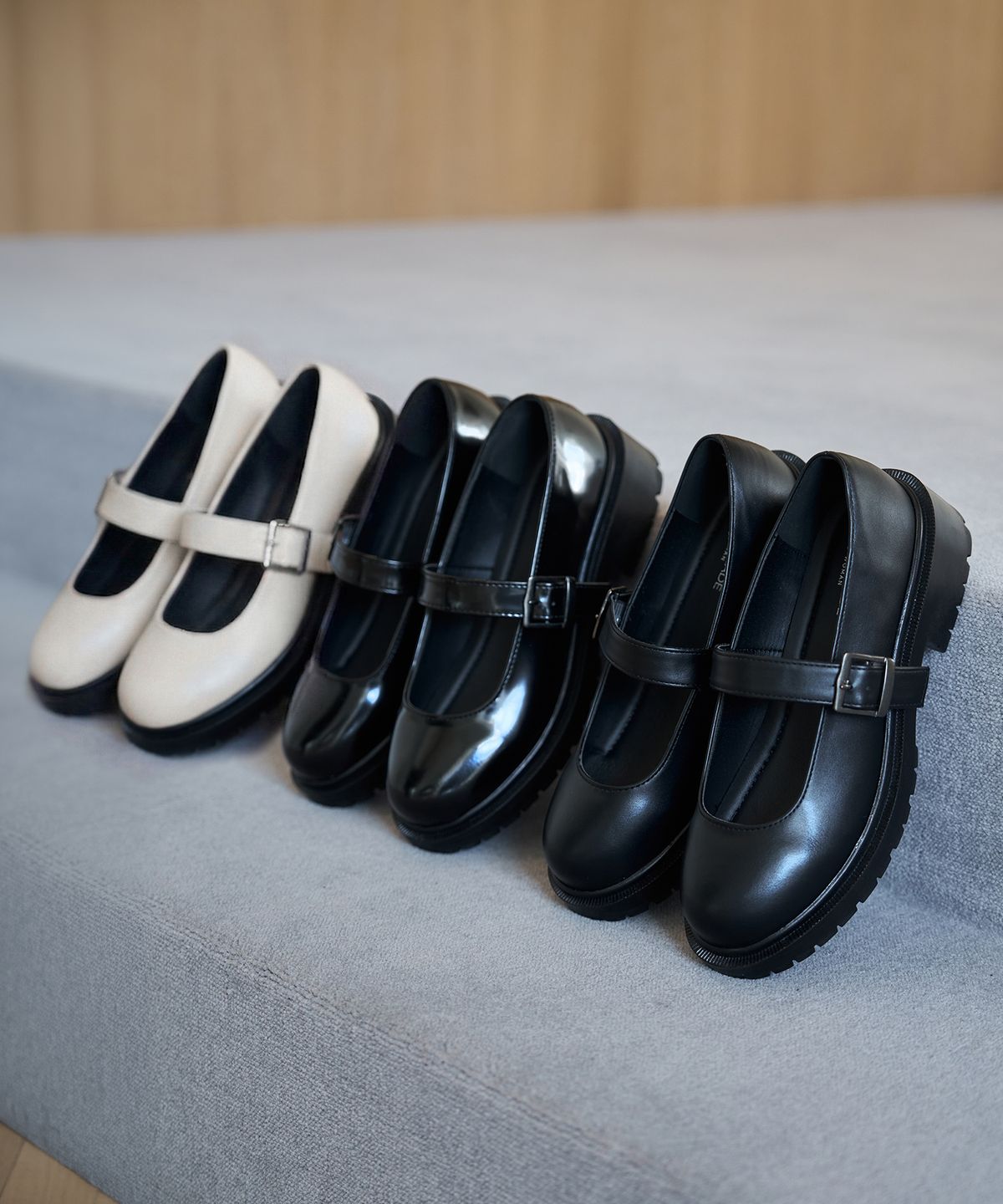 커스텀에이드 우먼(CUSTOMADE WOMAN) 4.5cm 라운드토 청키 메리제인 루디(CW0053IV)
