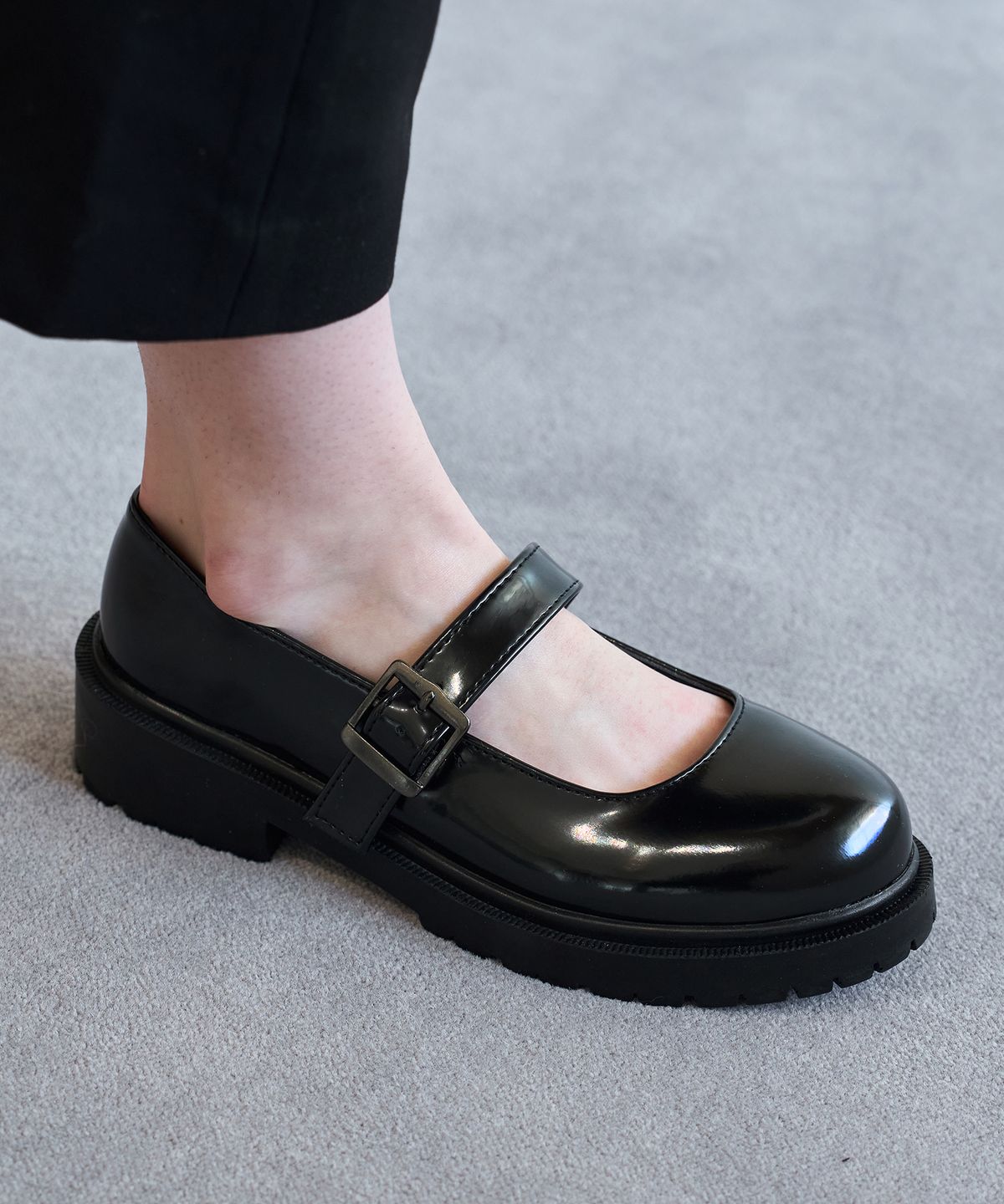 커스텀에이드 우먼(CUSTOMADE WOMAN) 4.5cm 라운드토 청키 메리제인 루디(CW0053GBK)