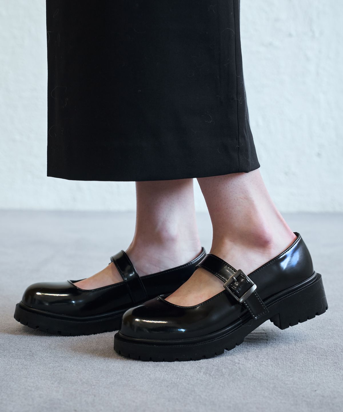 커스텀에이드 우먼(CUSTOMADE WOMAN) 4.5cm 라운드토 청키 메리제인 루디(CW0053GBK)
