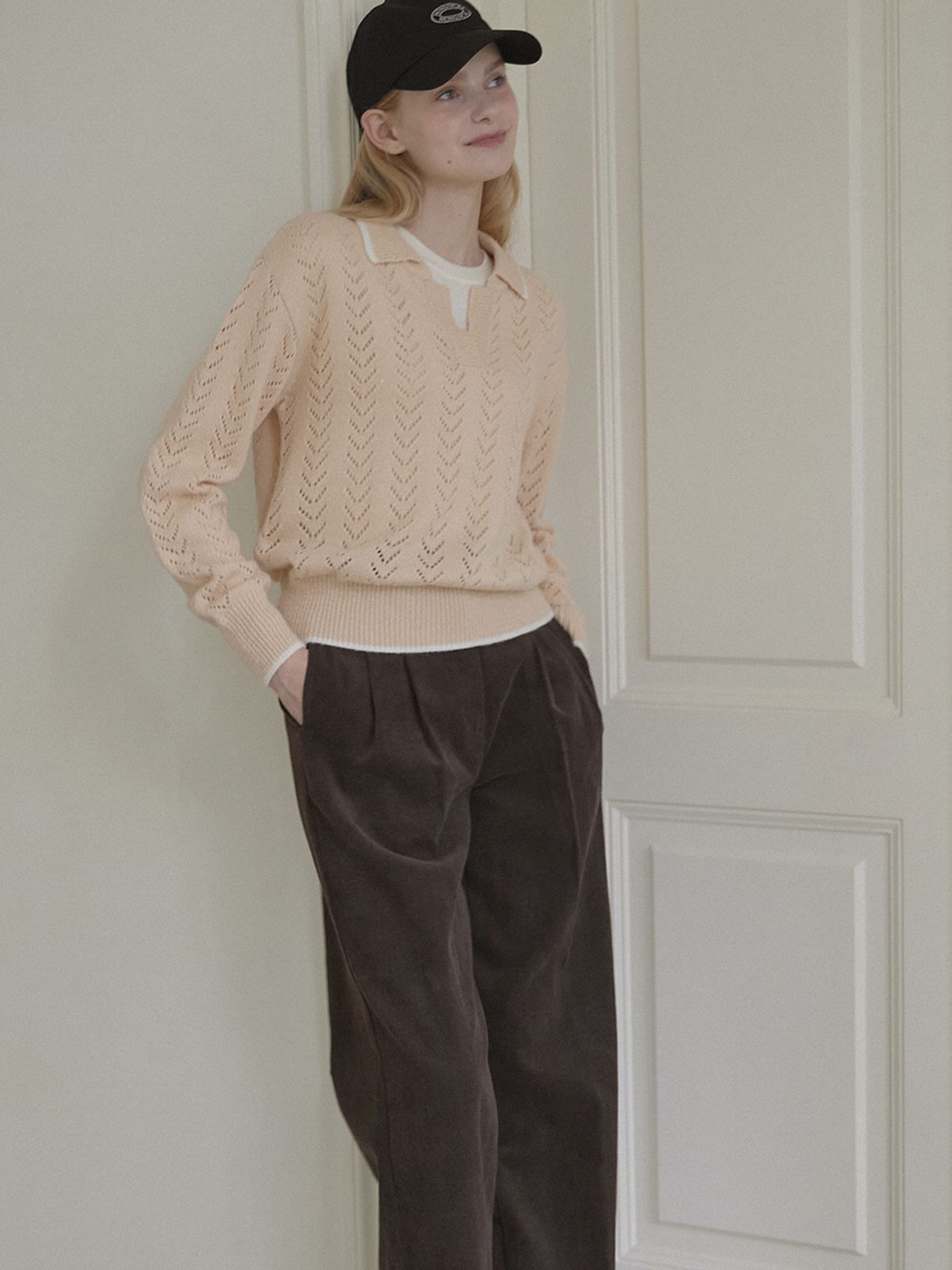 논로컬(NONLOCAL) Daily Two Tuck Corduroy Pants - Brown