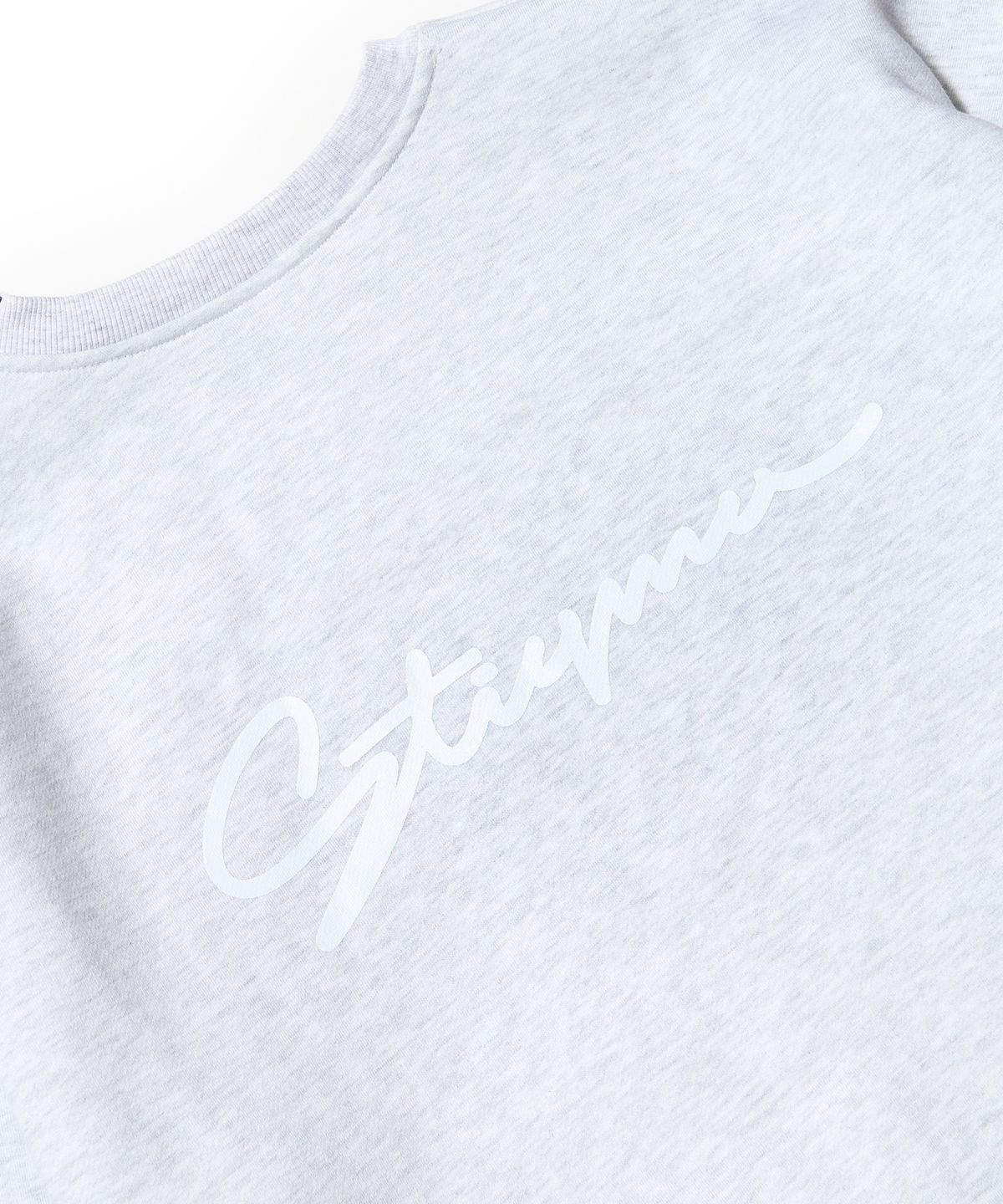 스티그마(STIGMA) ZIPPER OVERSIZED CREWNECK WHITE MELANGE