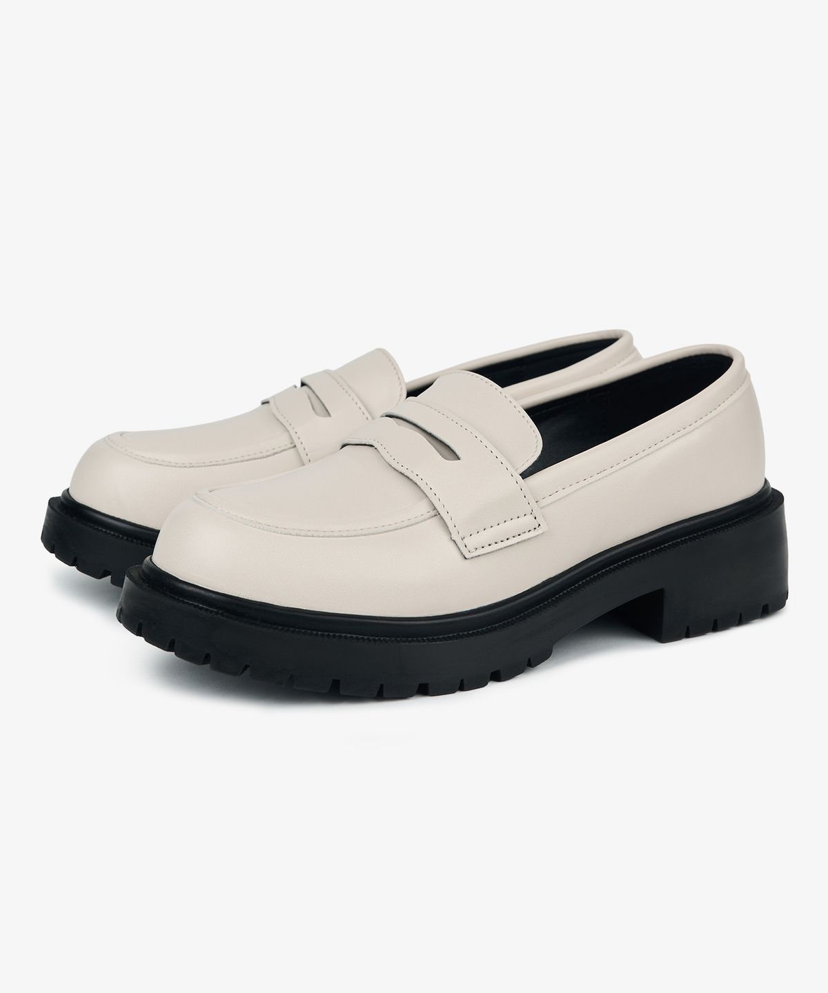 커스텀에이드 우먼(CUSTOMADE WOMAN) 4.5cm 라운드토 청키 페니로퍼 몬드(CW0055IV)