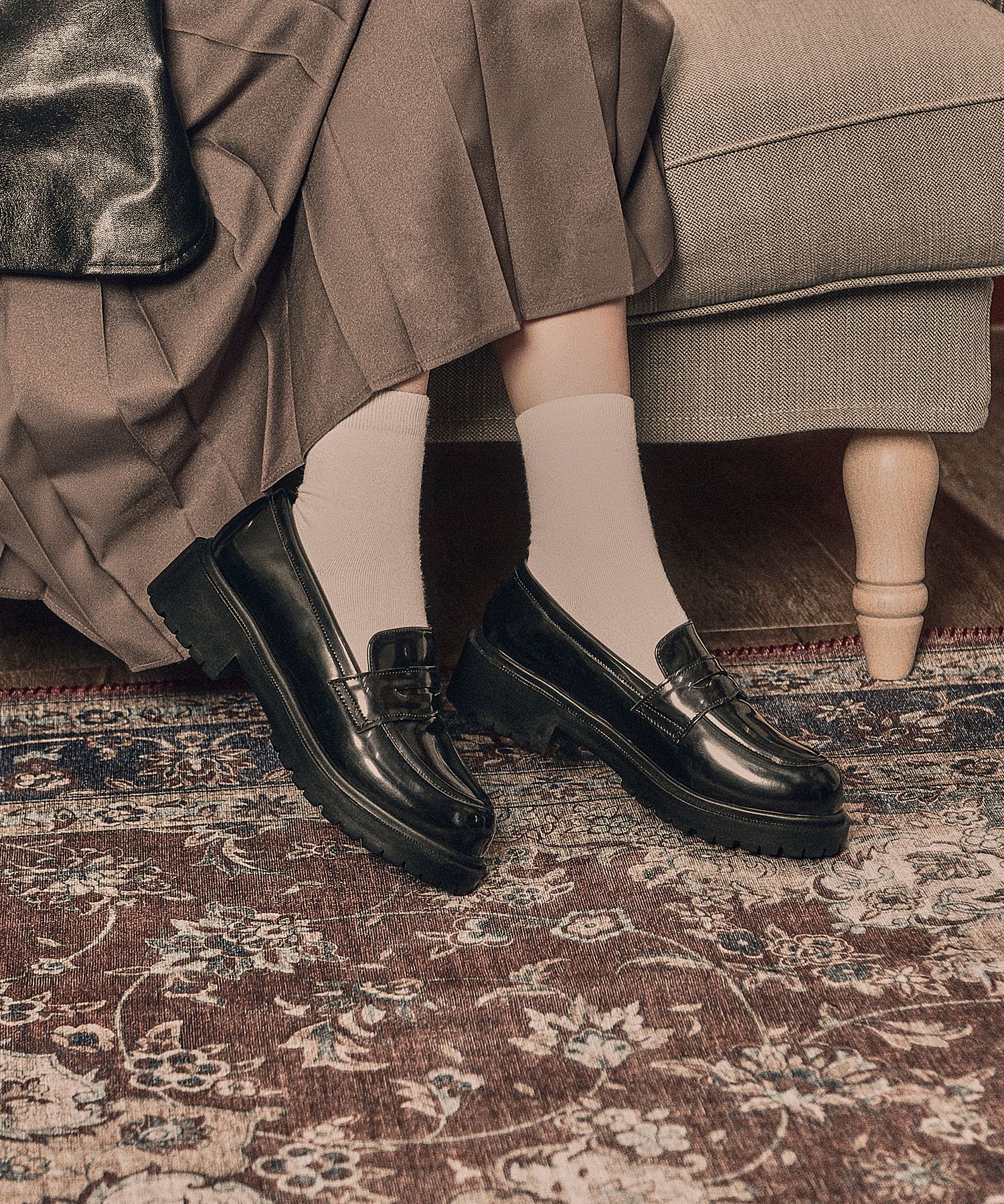 フラットシューズ ^custommade^ 45cm round toe chunky penny loafer mond CW0055I MUSINSA | CUSTOMADE WOMAN 4.5cm round toe chunky penny