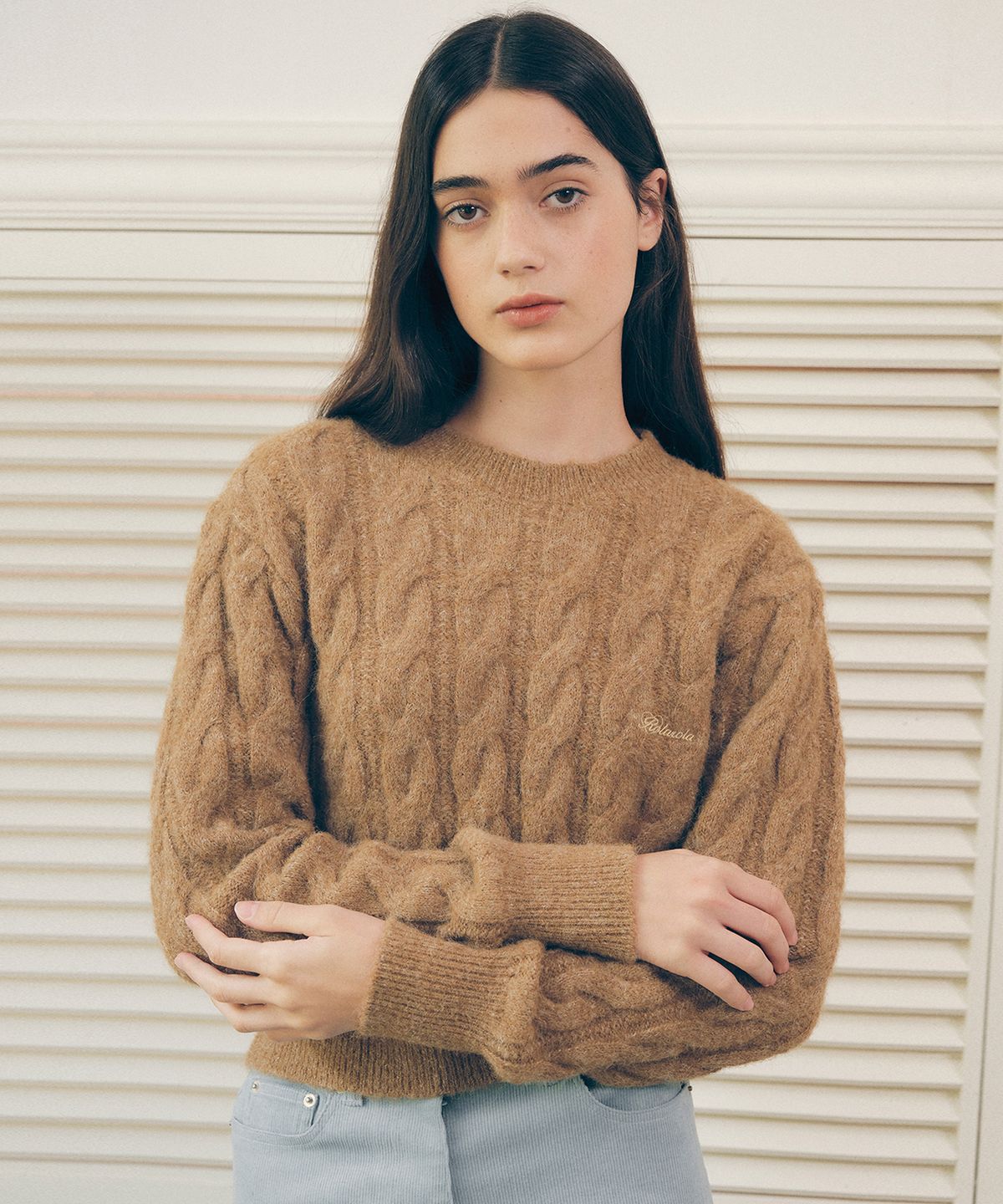 로라로라(ROLAROLA) TWIST KNIT PULLOVER BROWN