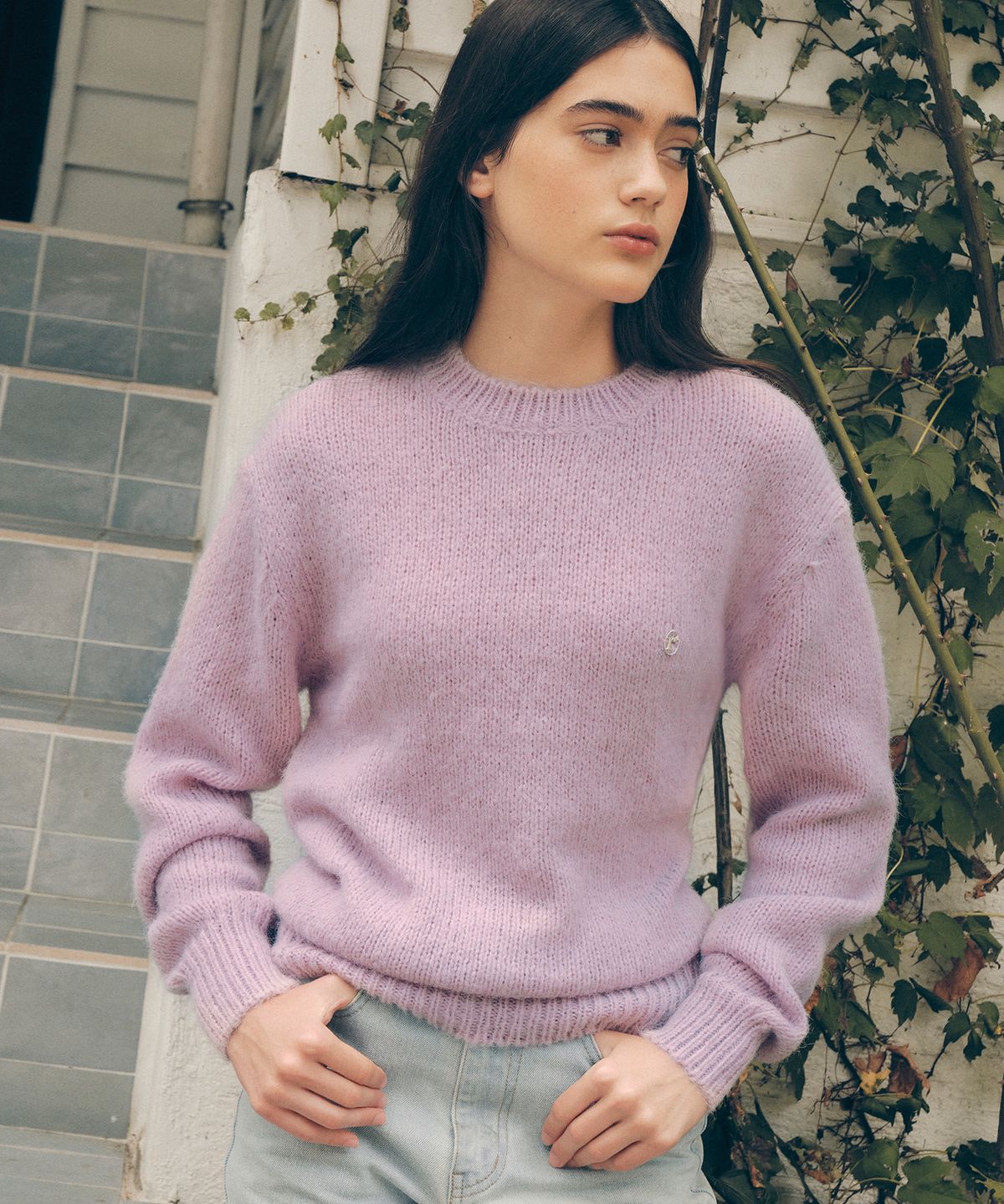 로라로라(ROLAROLA) HAIRY BLEND KNIT LAVENDER
