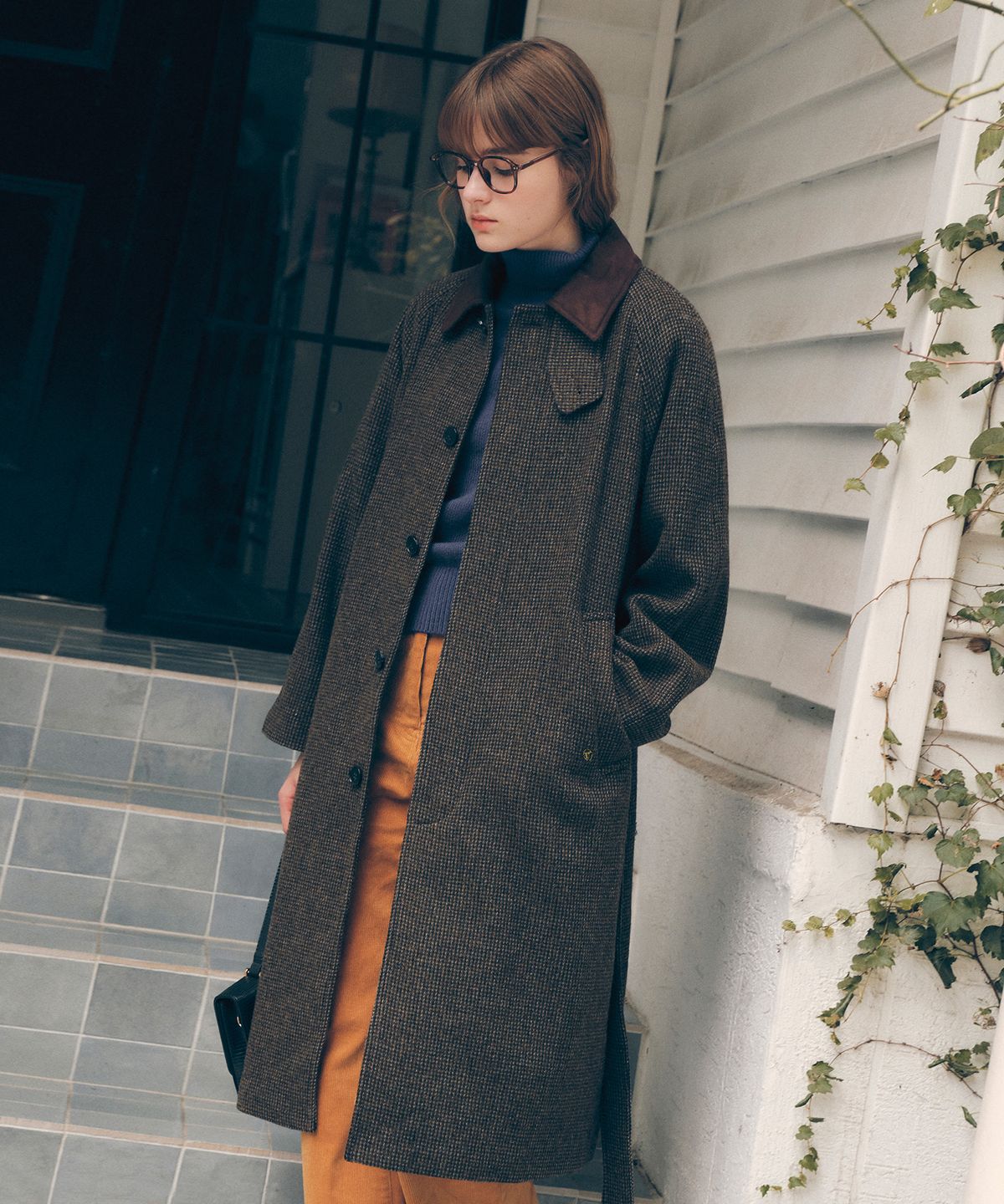 로라로라(ROLAROLA) COLLAR SINGLE COAT BROWN