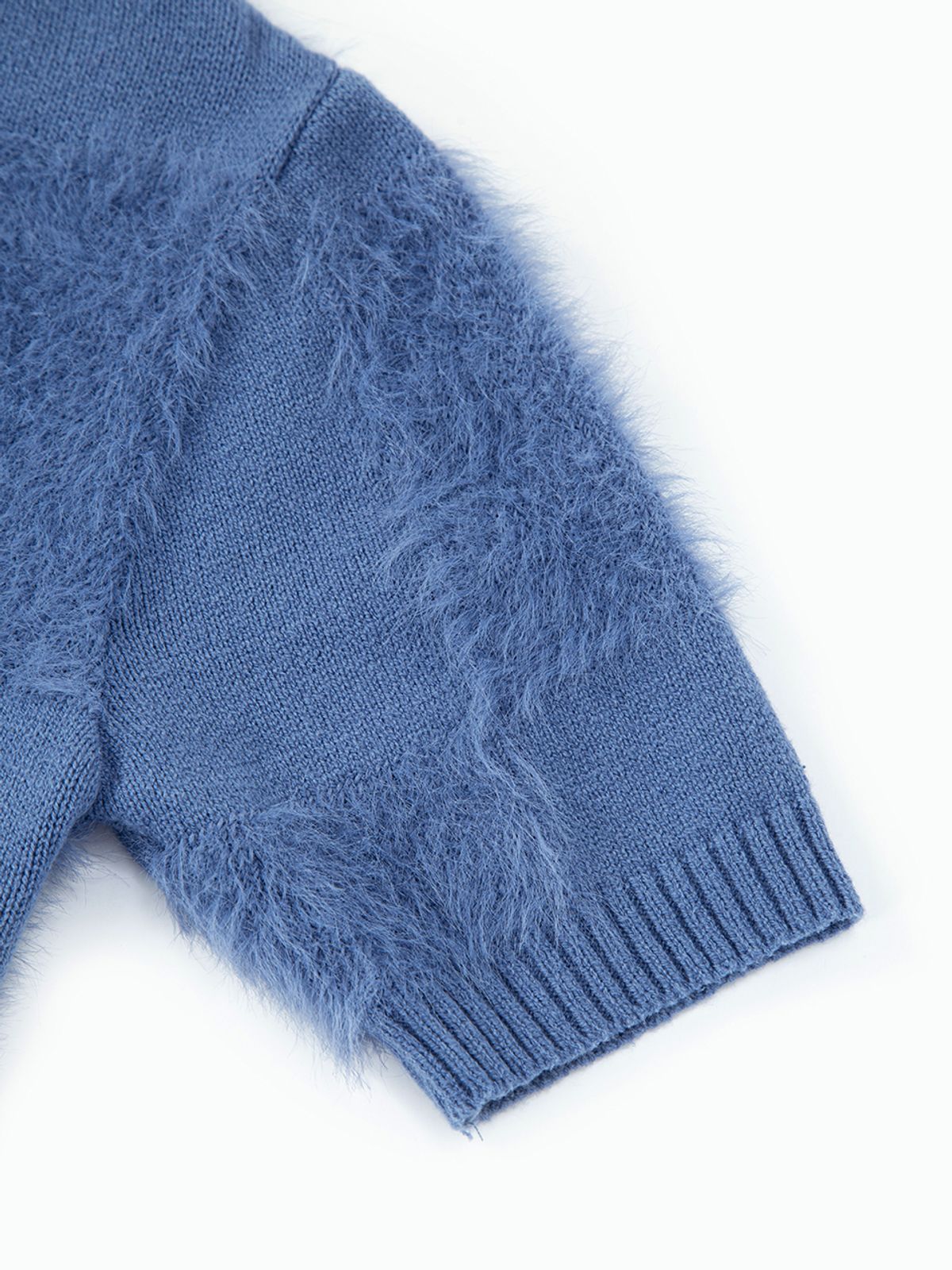 민더리(MEENDERI) SOFT CHECKERBOARD KNIT TOP - BLUE