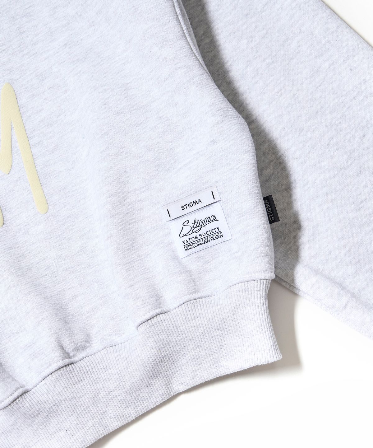 스티그마(STIGMA) STGM CROPED CREWNECK(FEMALE) WHITE MELANGE