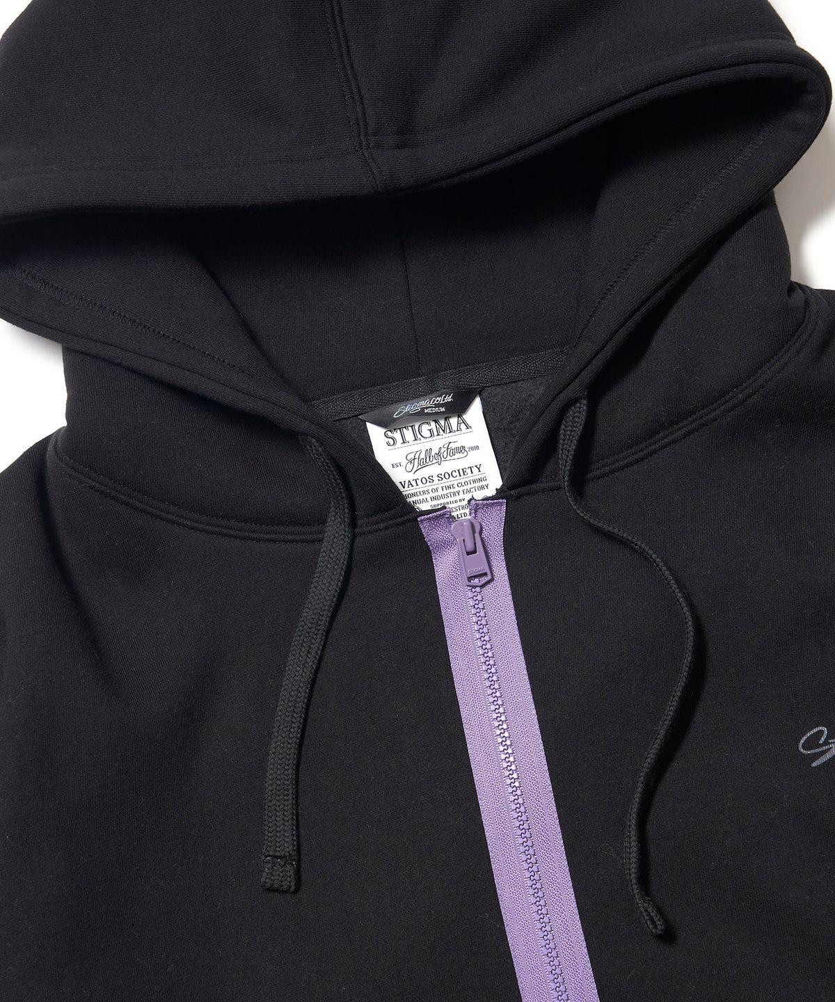 스티그마(STIGMA) ZIPPER OVERSIZED ZIP UP HOODIE BLACK