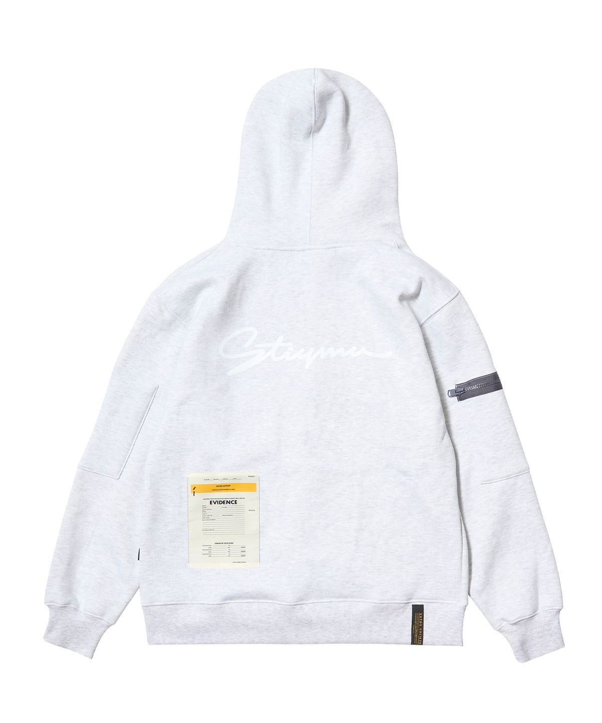 스티그마(STIGMA) ZIPPER OVERSIZED ZIP UP HOODIE WHITE MELANGE
