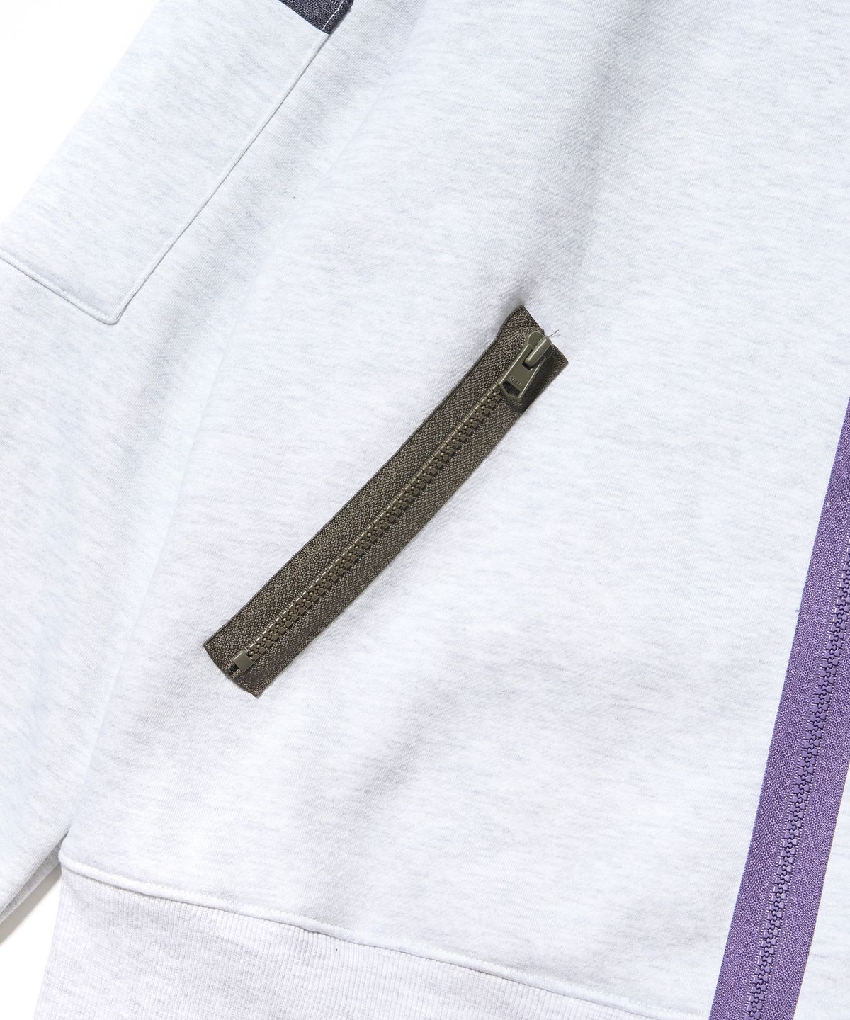 스티그마(STIGMA) ZIPPER OVERSIZED ZIP UP HOODIE WHITE MELANGE