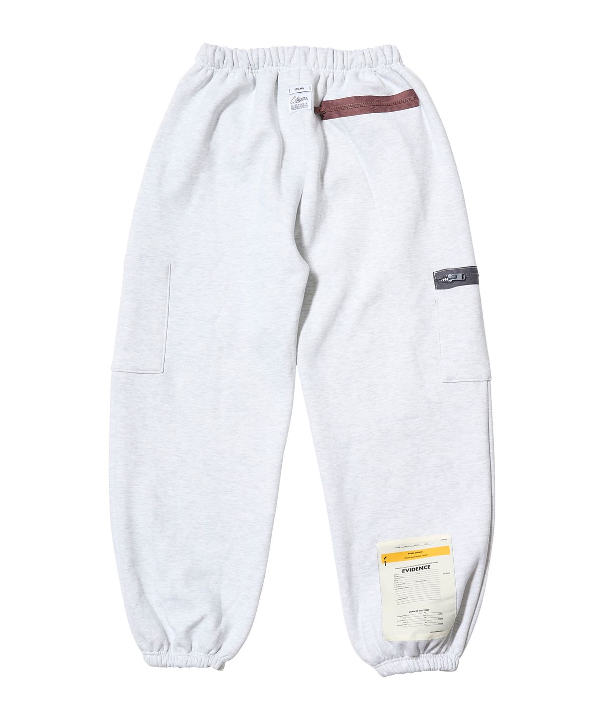 스티그마(STIGMA) ZIPPER WIDE JOGGER PANTS WHITE MELANGE