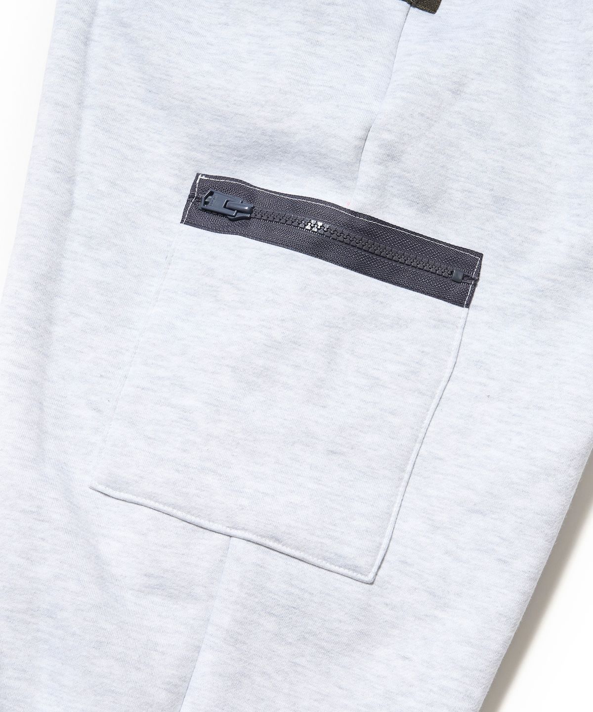 스티그마(STIGMA) ZIPPER WIDE JOGGER PANTS WHITE MELANGE